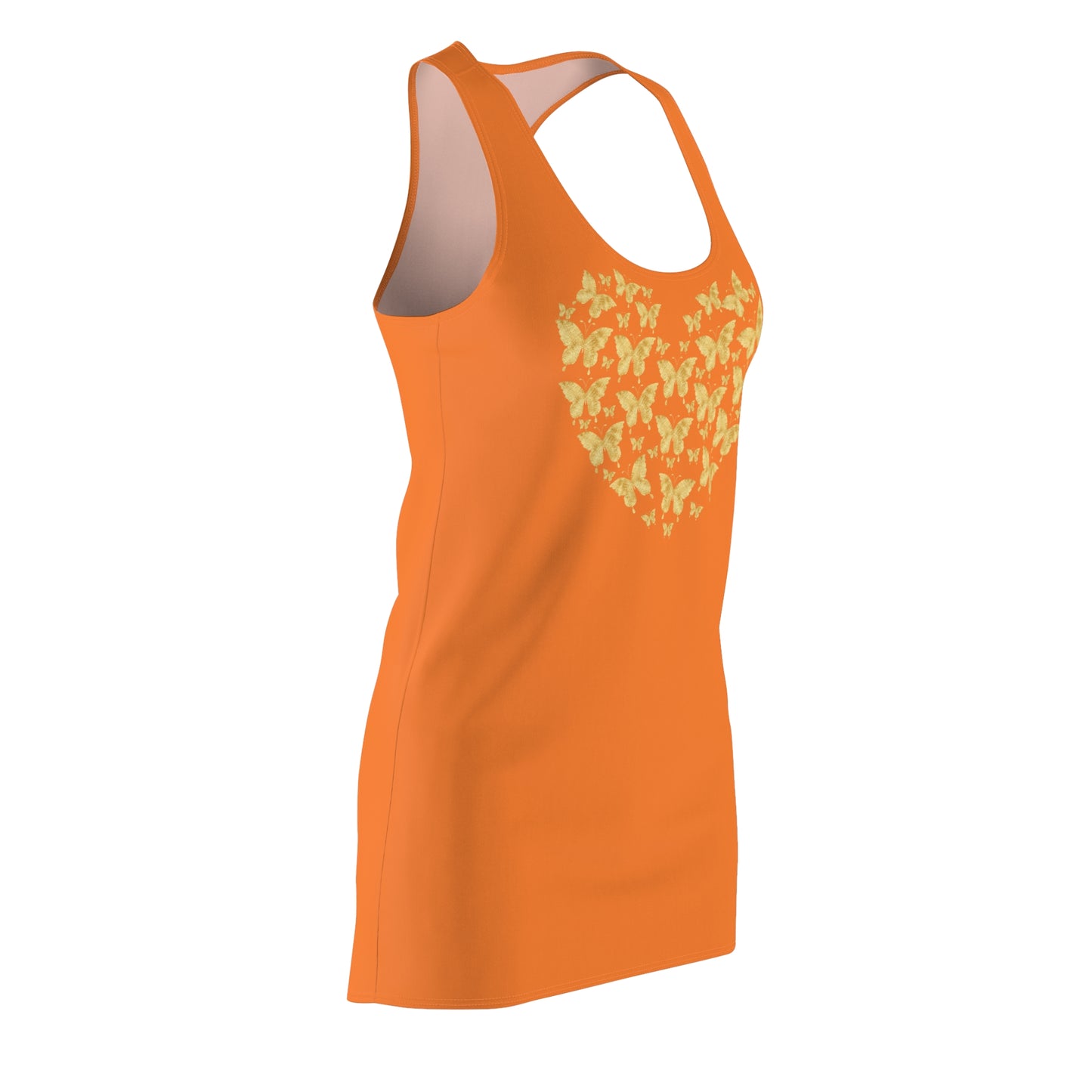 Crusta Schmetterlingsherz Racerback Kleid – Gold Sommerkleid