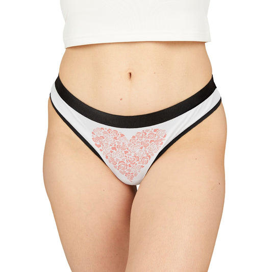 Damen Thong Unterwaesche Bequeme Atmungsaktive Slips mit Herz