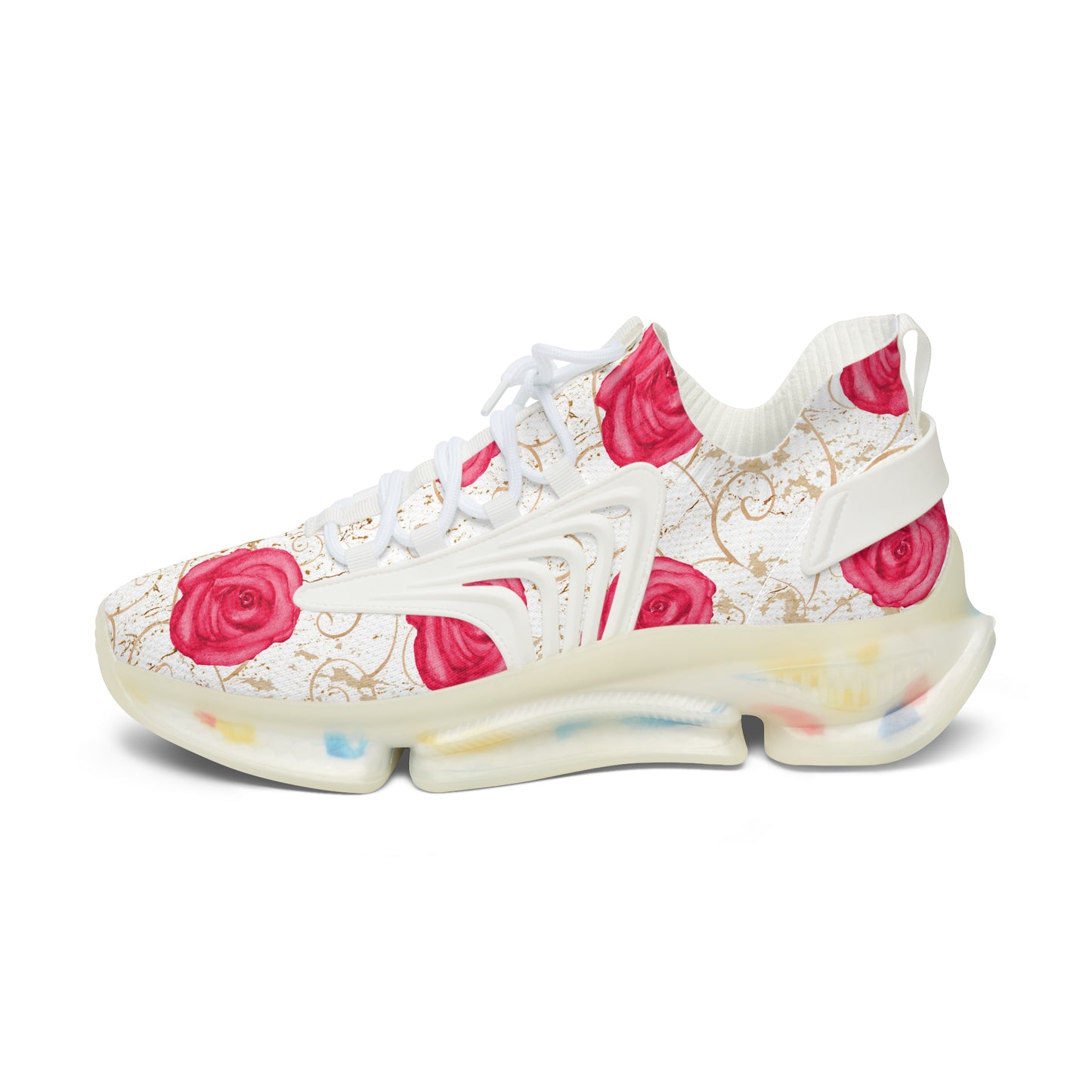 Damen Sneaker mit Rosenmuster – Stylische Sportschuhe