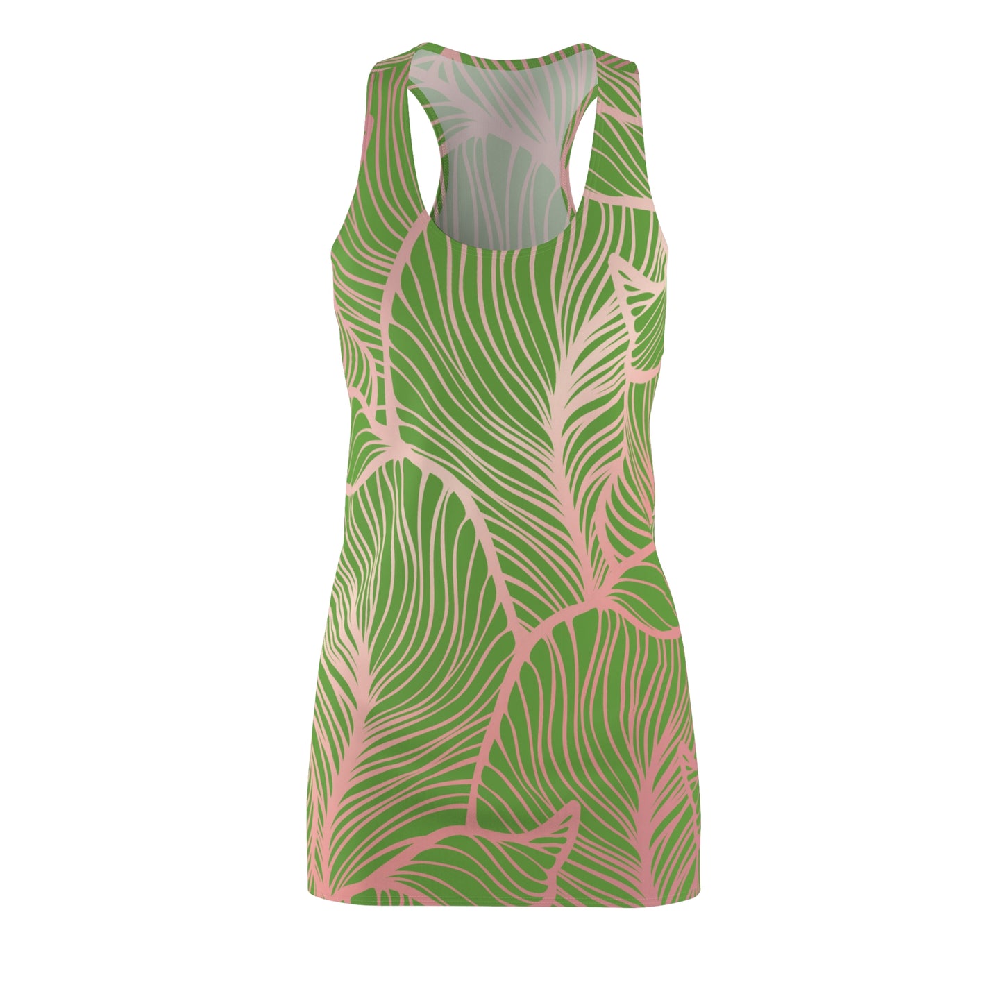 Rosa Grün Floral Racerback Kleid – Elegantes Sommerkleid