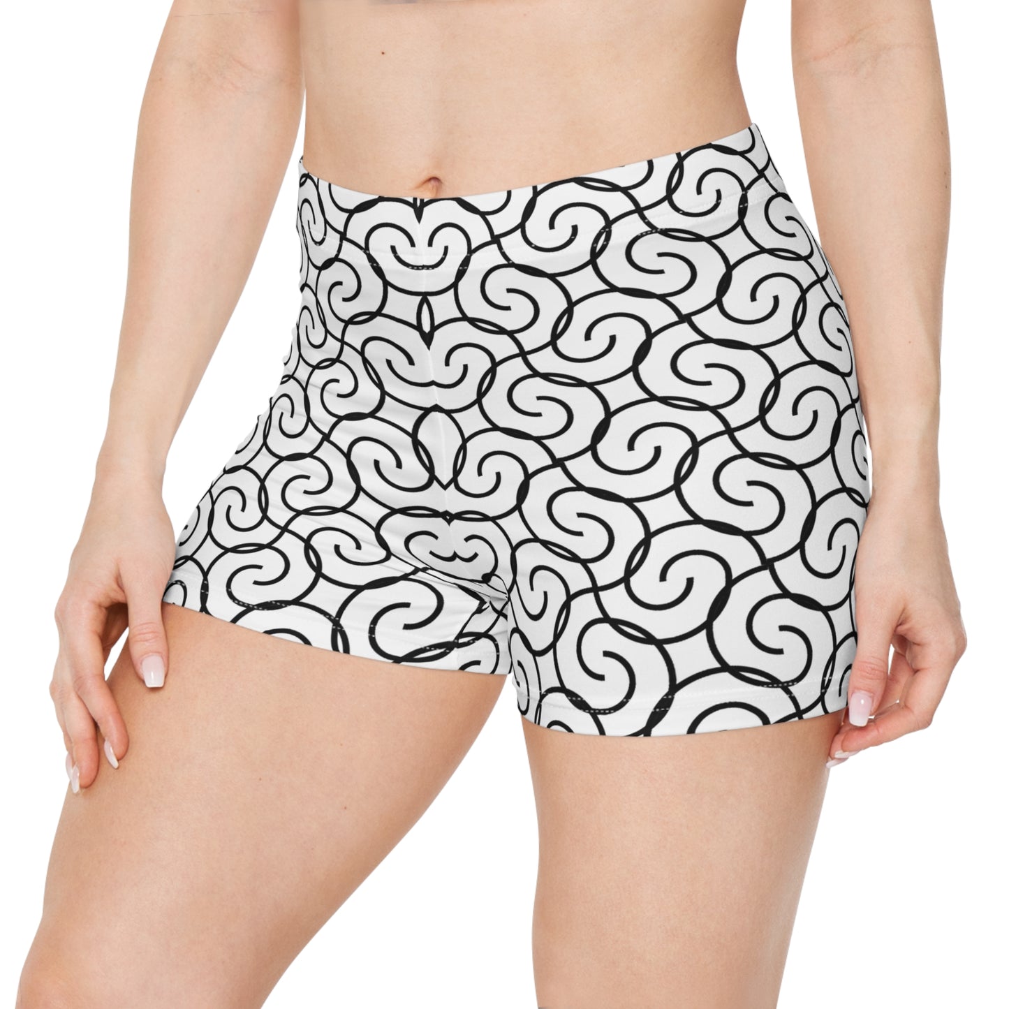 Damen Shorts Artistic Swirl Muster Stylisch Bequem Trendy
