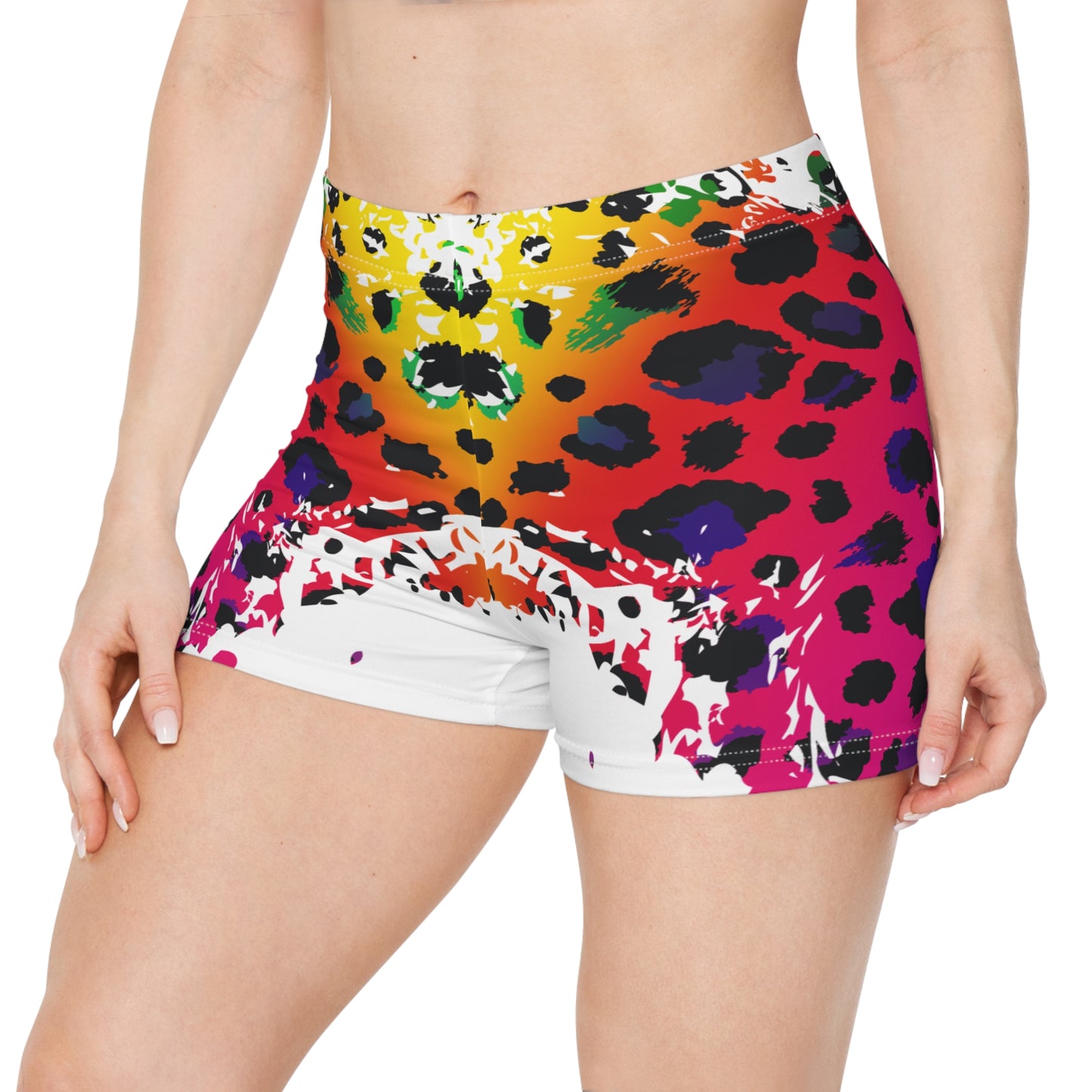 Damen Shorts Leoparden Print Trendy Activewear Fitness Yoga