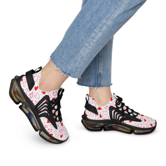 Damen Sneaker mit Herzmuster – Stylische Sportschuhe