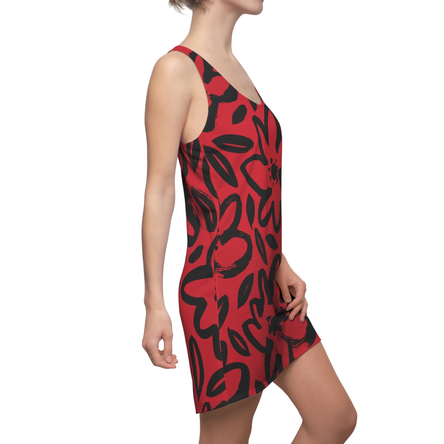 Racerback Kleid Damen Blumenmuster – Sommerkleid Strandkleid