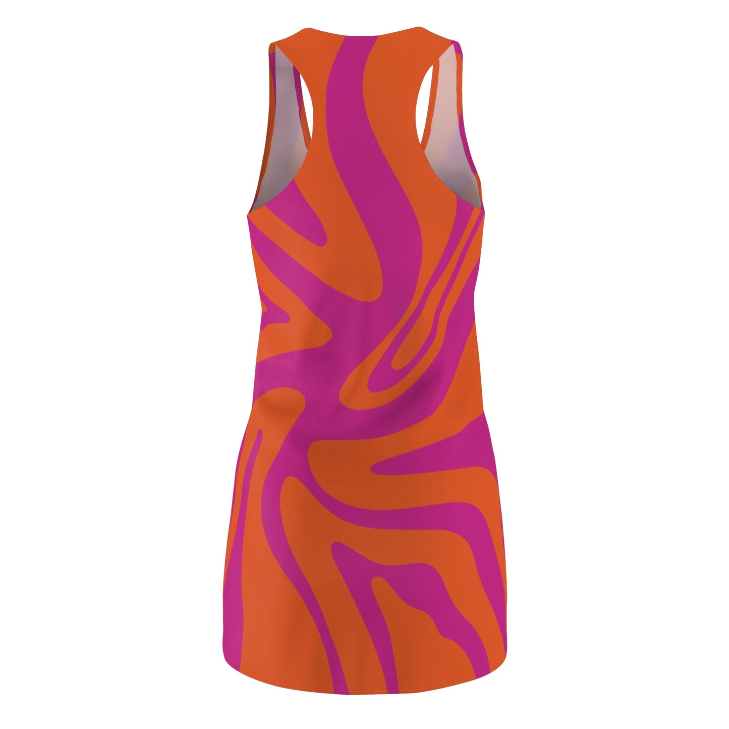 Pinkes Damen Kleid Swirl Muster Racerback Sommer Bohemian Beach