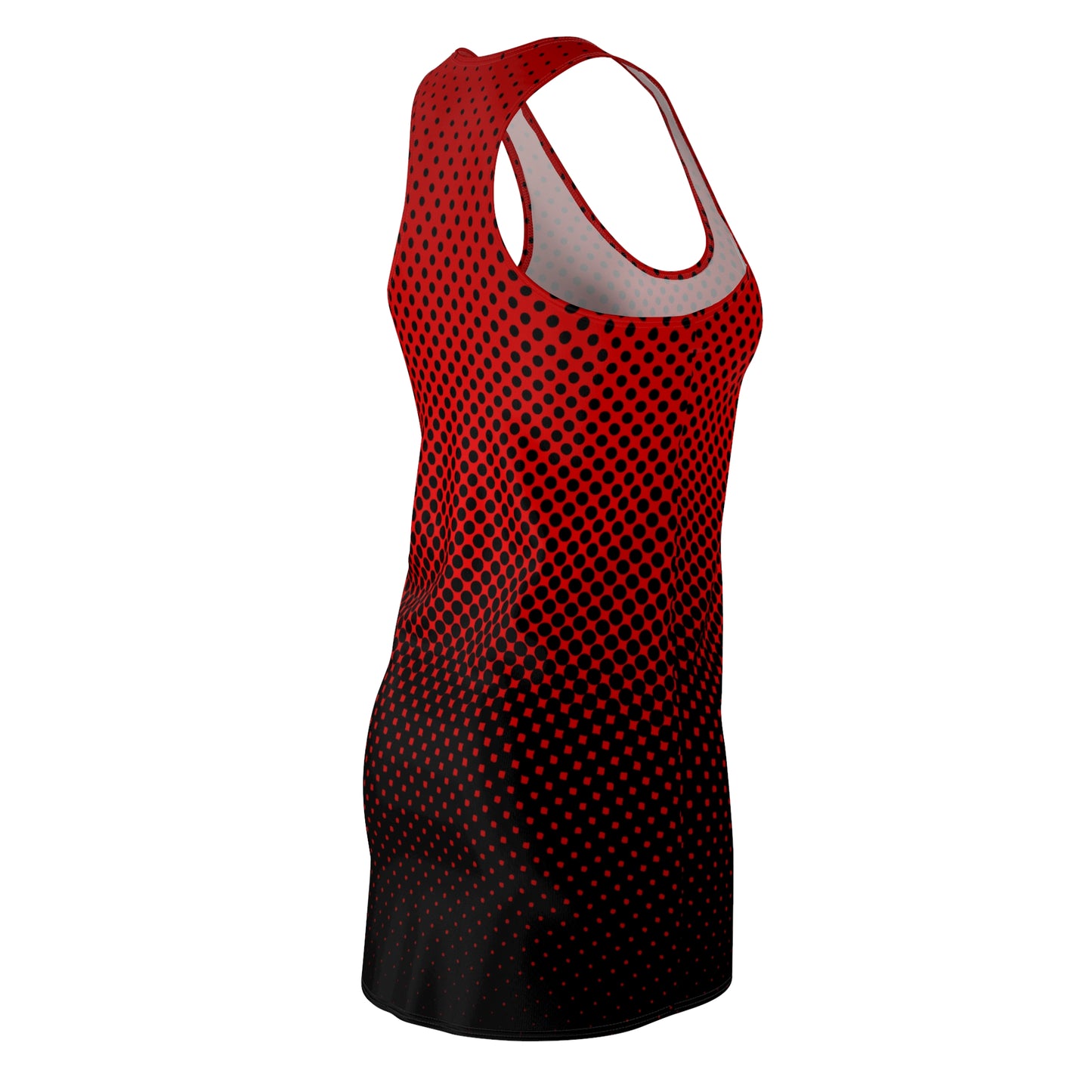 Racerback Damen Kleid Rot Modernes Muster Ärmellos Sommerlook