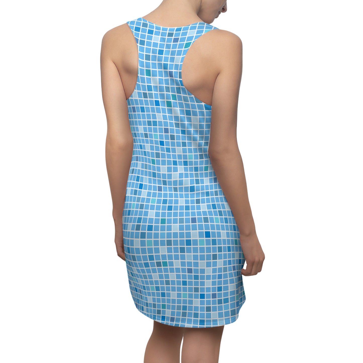 Blau Mosaik Racerback Kleid – Chic Sommerkleid