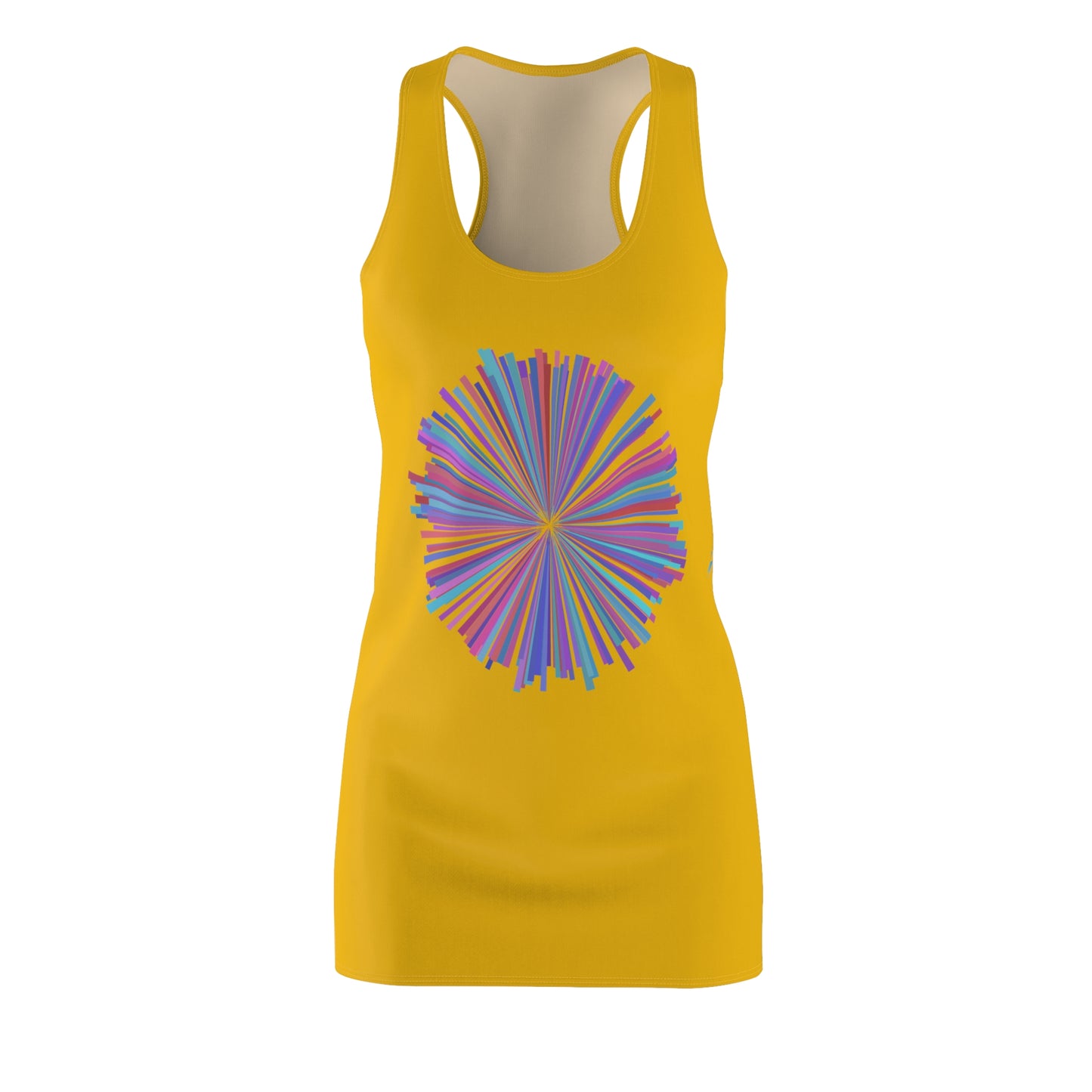 Gelb Racerback Kleid mit Aquarell-Muster – Sommerkleid, elegant & leicht