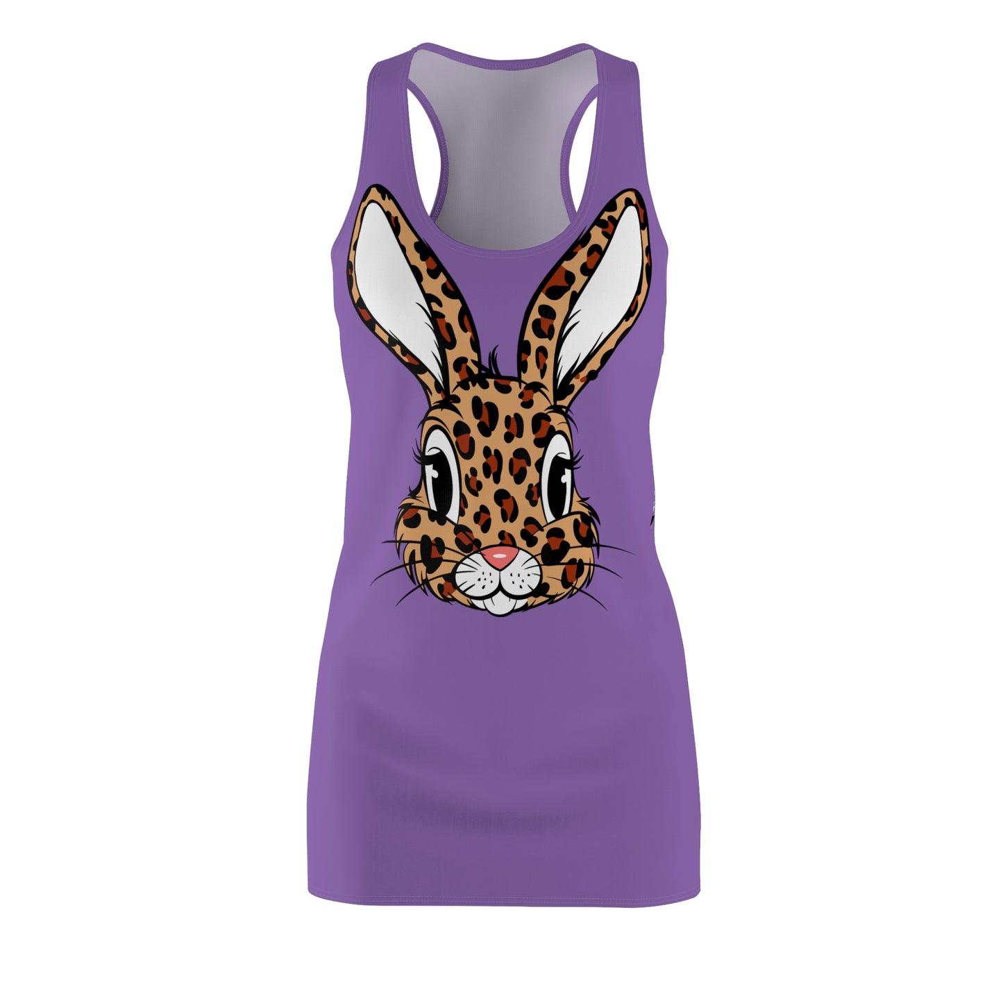 Leoparden Hase Racerback Kleid – Tierisch Lila