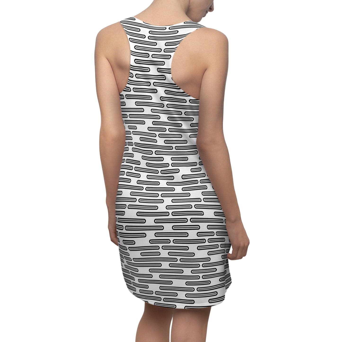 Schwarz Weiß Racerback Kleid – Modernes Sommerkleid