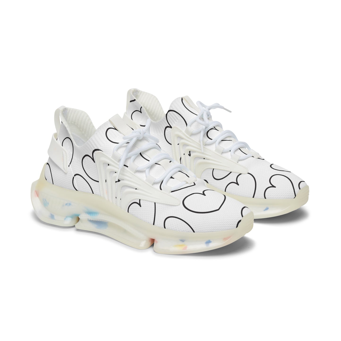 Damen Sneaker mit Herzmuster – Stylische Sportschuhe