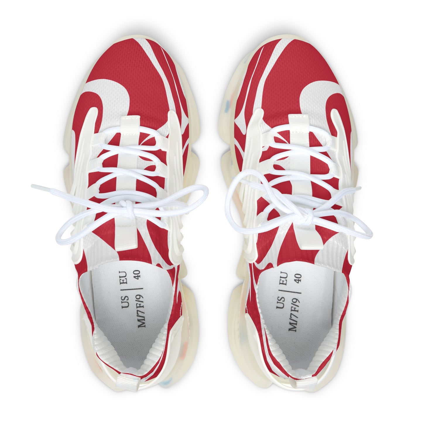 MauserDesign Damen Sneaker Rot Mesh Atmungsaktiv Bequeme Turnschuhe