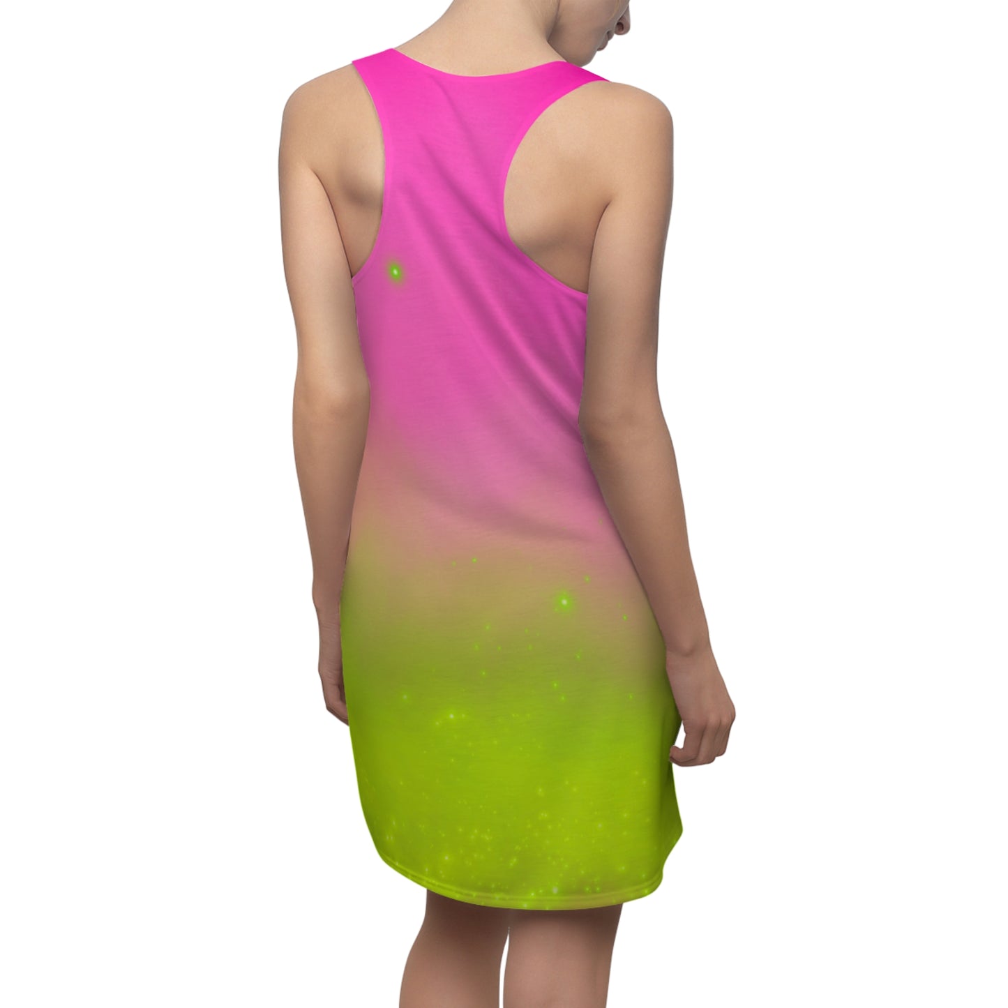 Racerback Kleid mit Pink-Grün Farbverlauf im minimalistischen Design