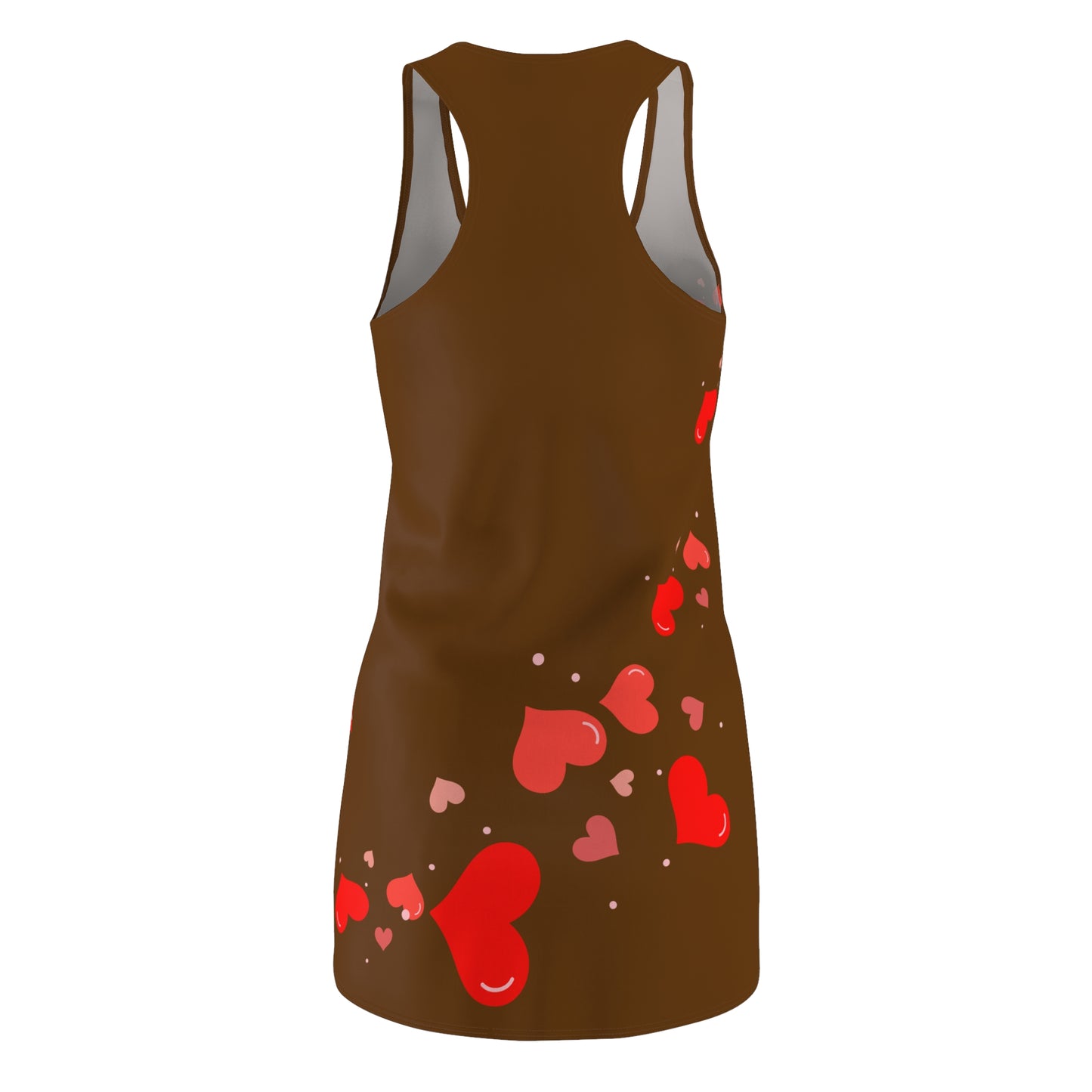Braun Herz Racerback Kleid – Elegantes Valentinstag Outfit