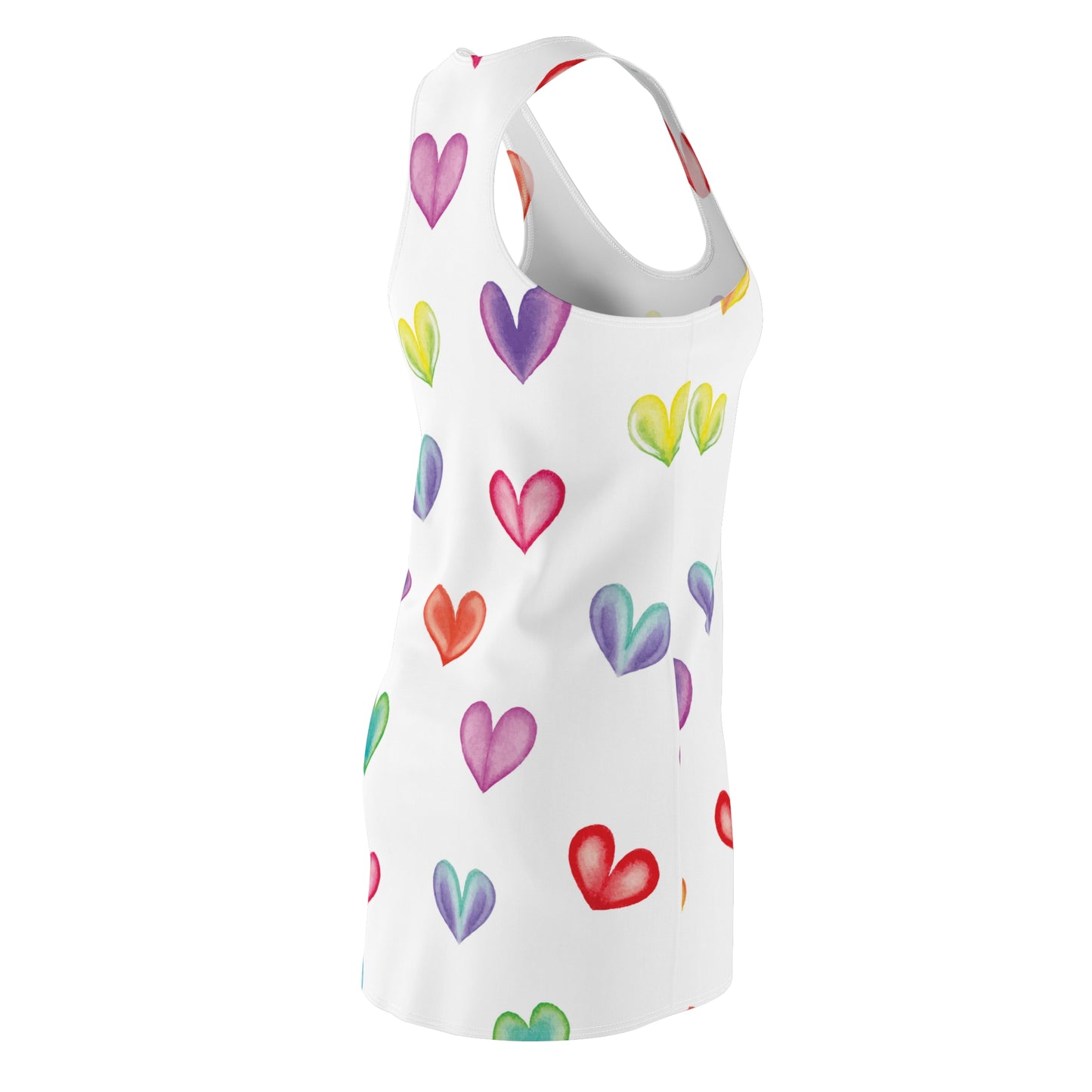 Racerback Kleid mit buntem Herzmuster – Sommerkleid Colorful Heart