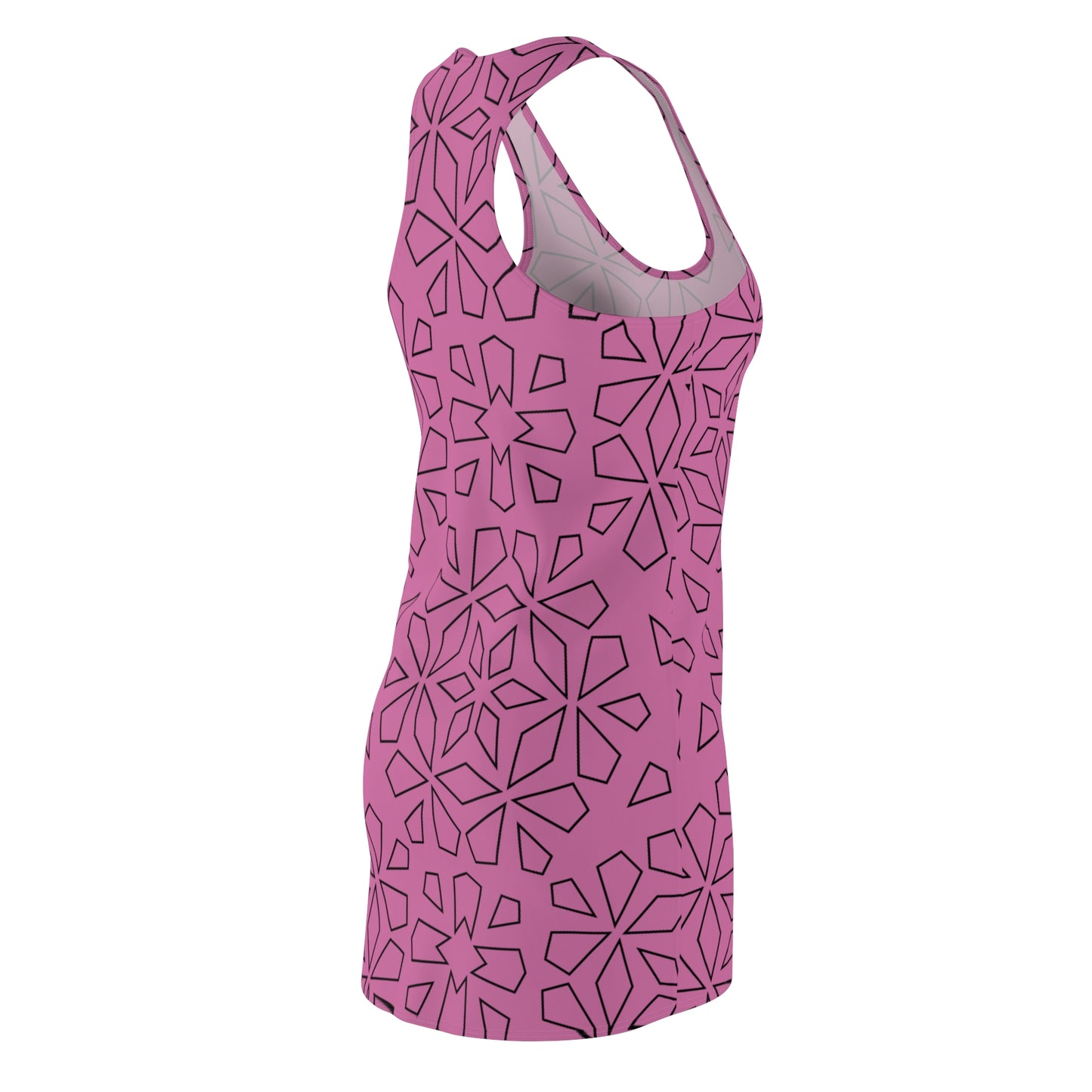 Schwarz Hellpink Racerback Kleid – Stylische Damenmode