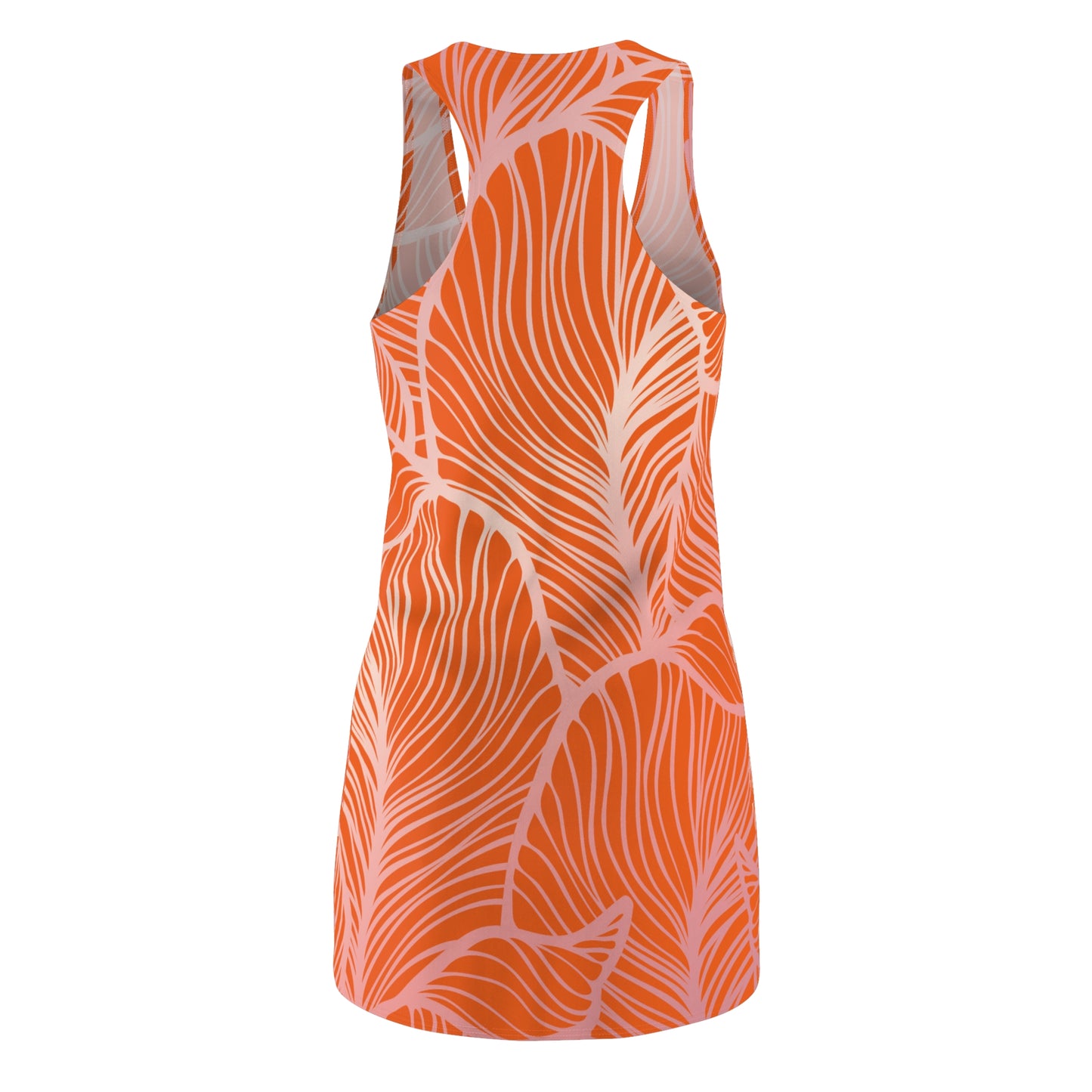 Rosa Orange Floral Racerback Kleid – Elegantes Sommerkleid