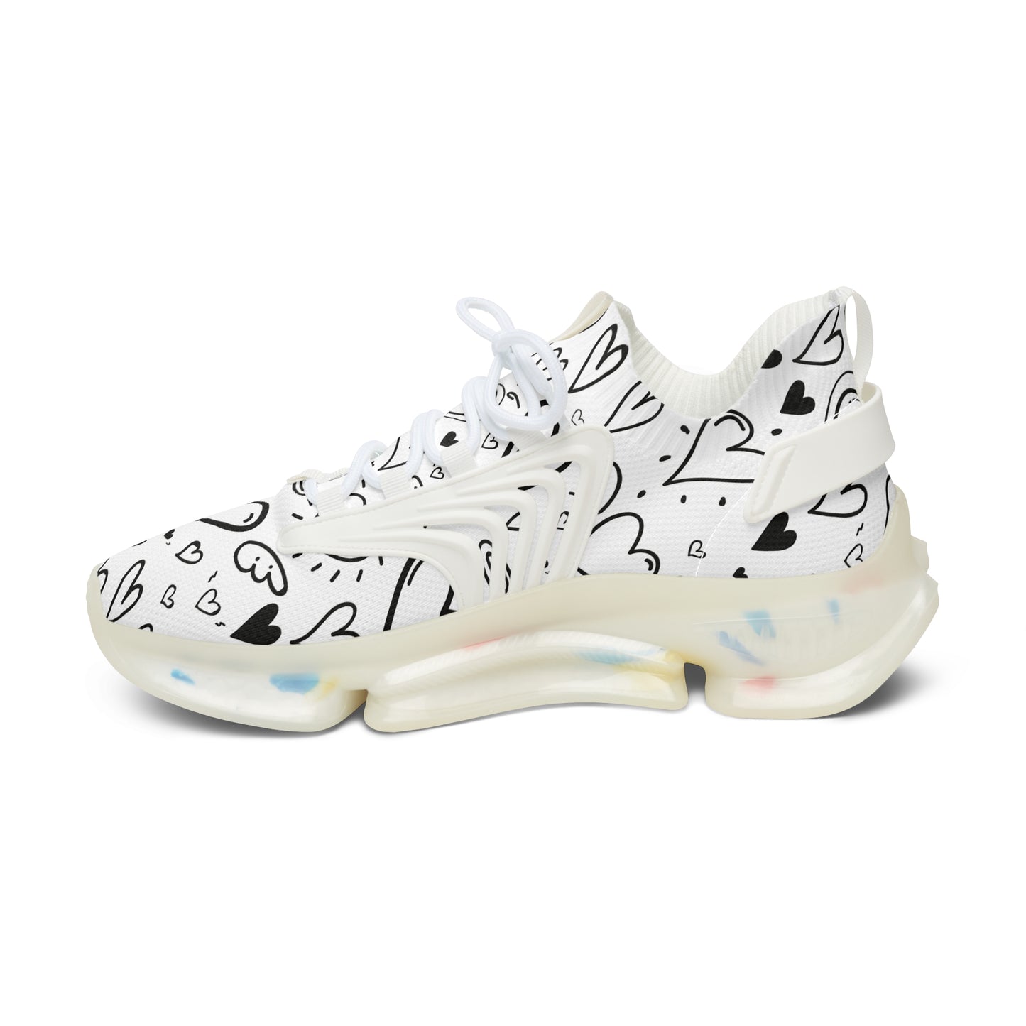 Damen Sneaker mit Herzmuster – Stylische Sportschuhe