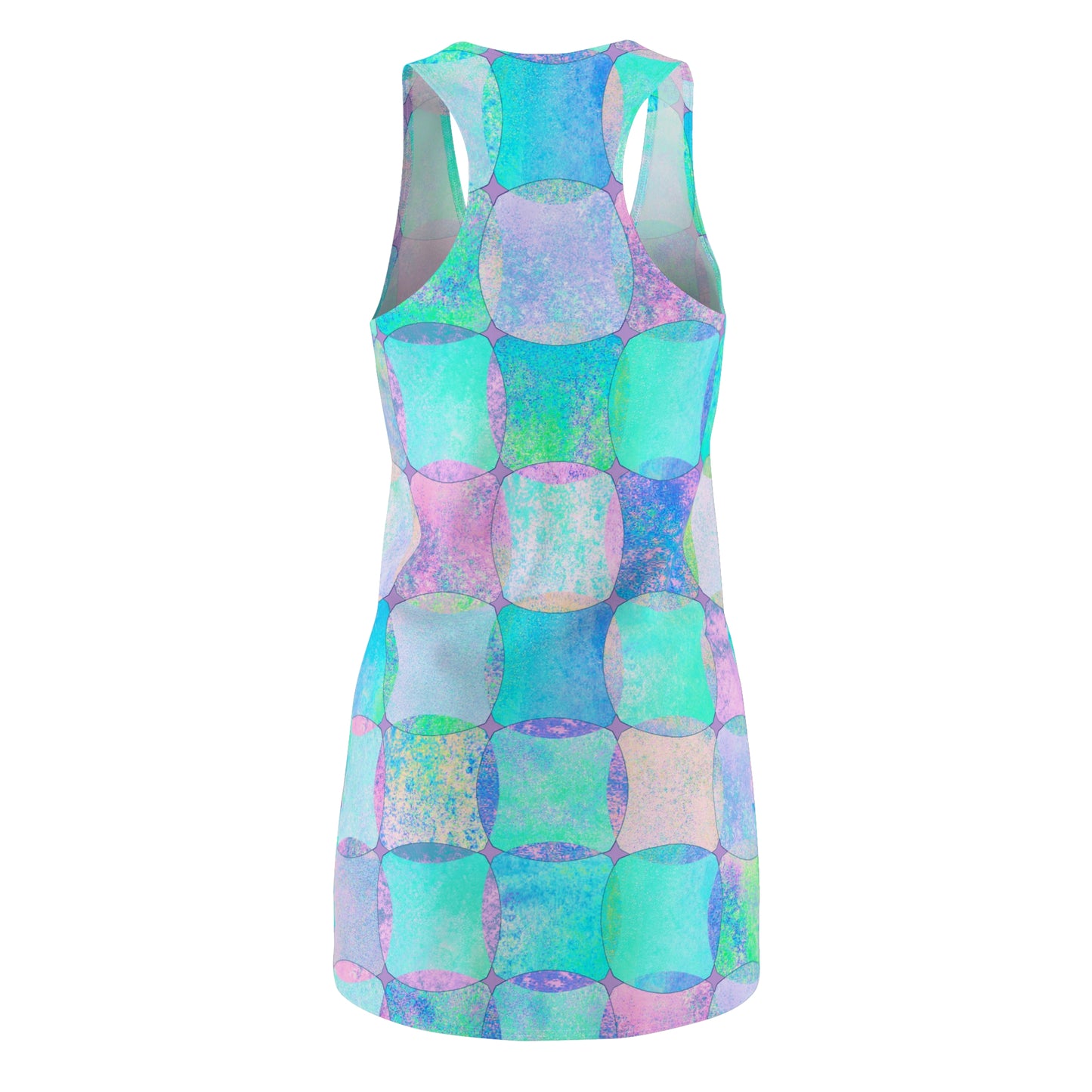 Damen Kleid Pastell Racerback Sommer Abstrakt Blau Lila