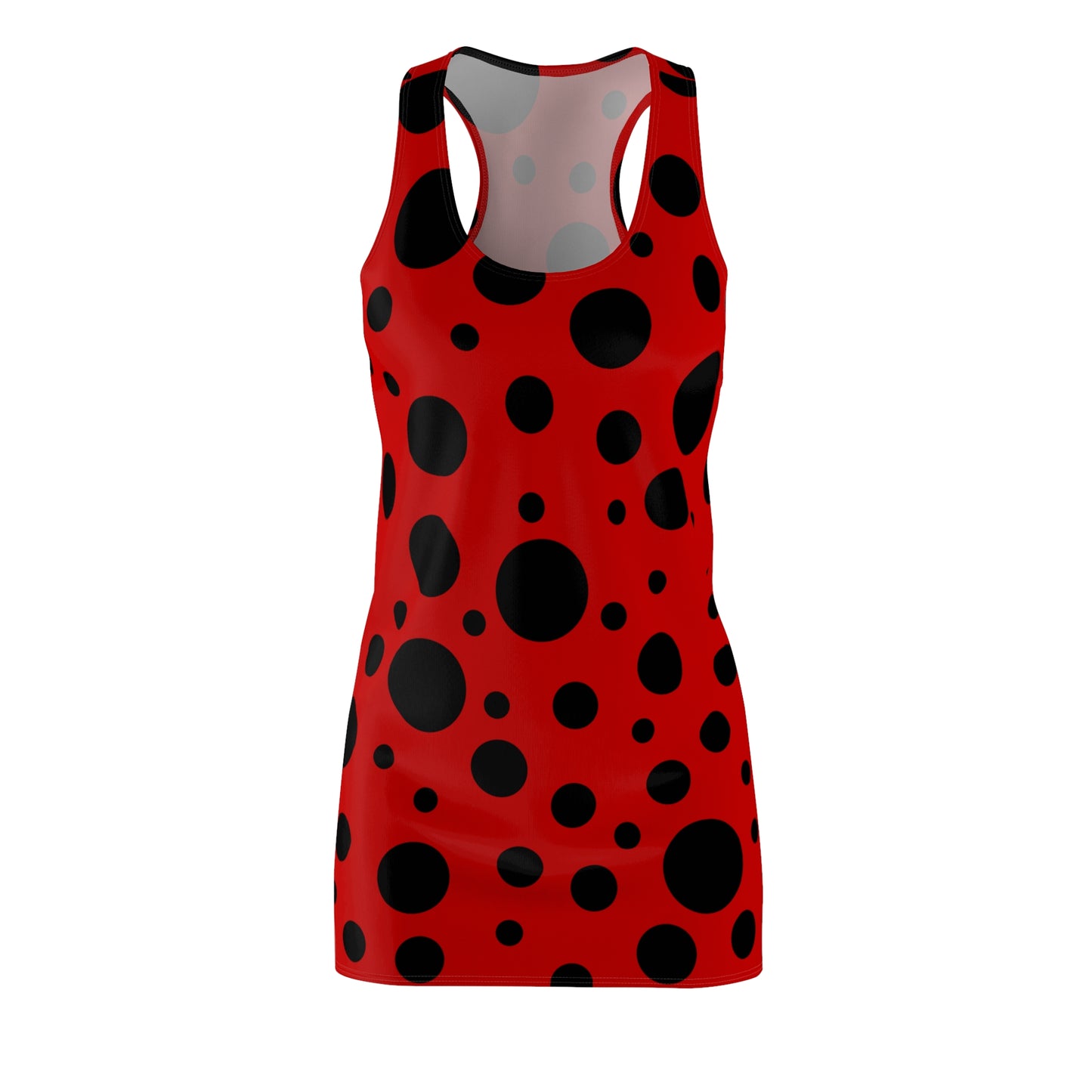 Punkte Racerback Kleid – Rot Schwarz Sommer Damenmode