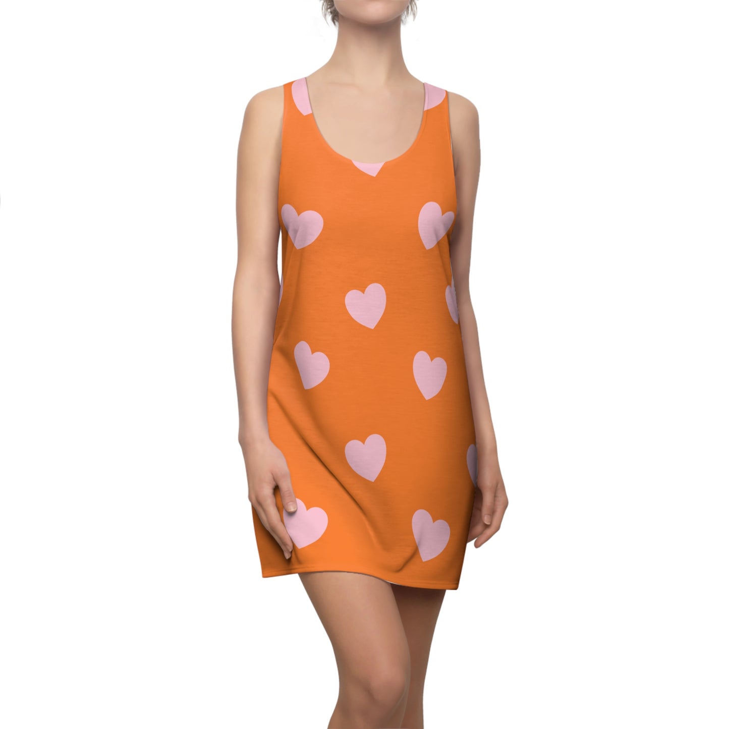 Rosa Herz Racerback Kleid – Romantisches Sommerkleid