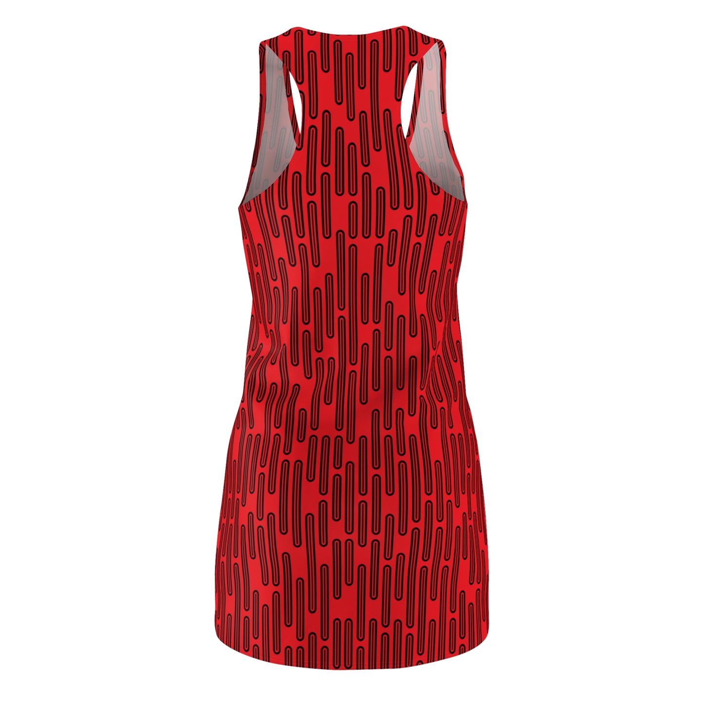 Vertikal Muster Racerback Kleid – Schwarz rot Damenmode