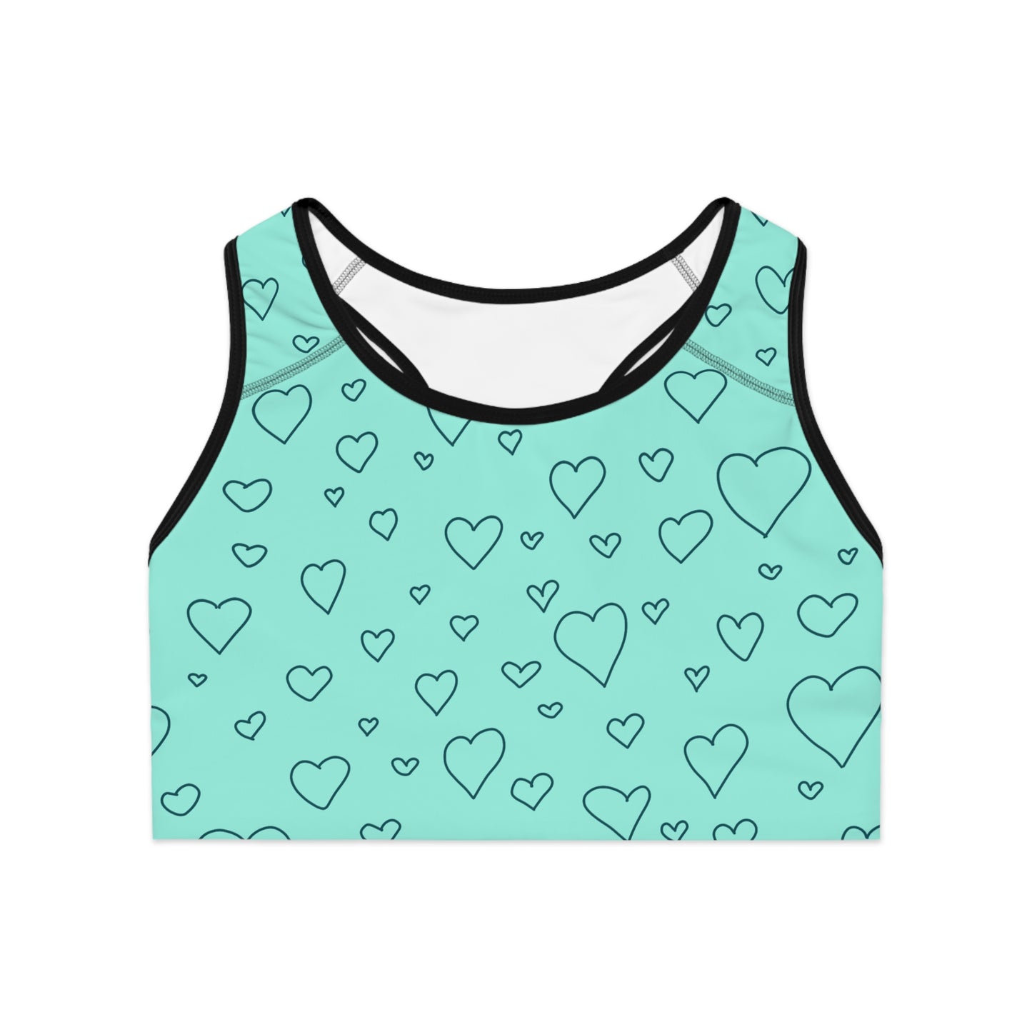 Damen Sport BH Herzmuster Atmungsaktiv Yoga Fitness Workout Top