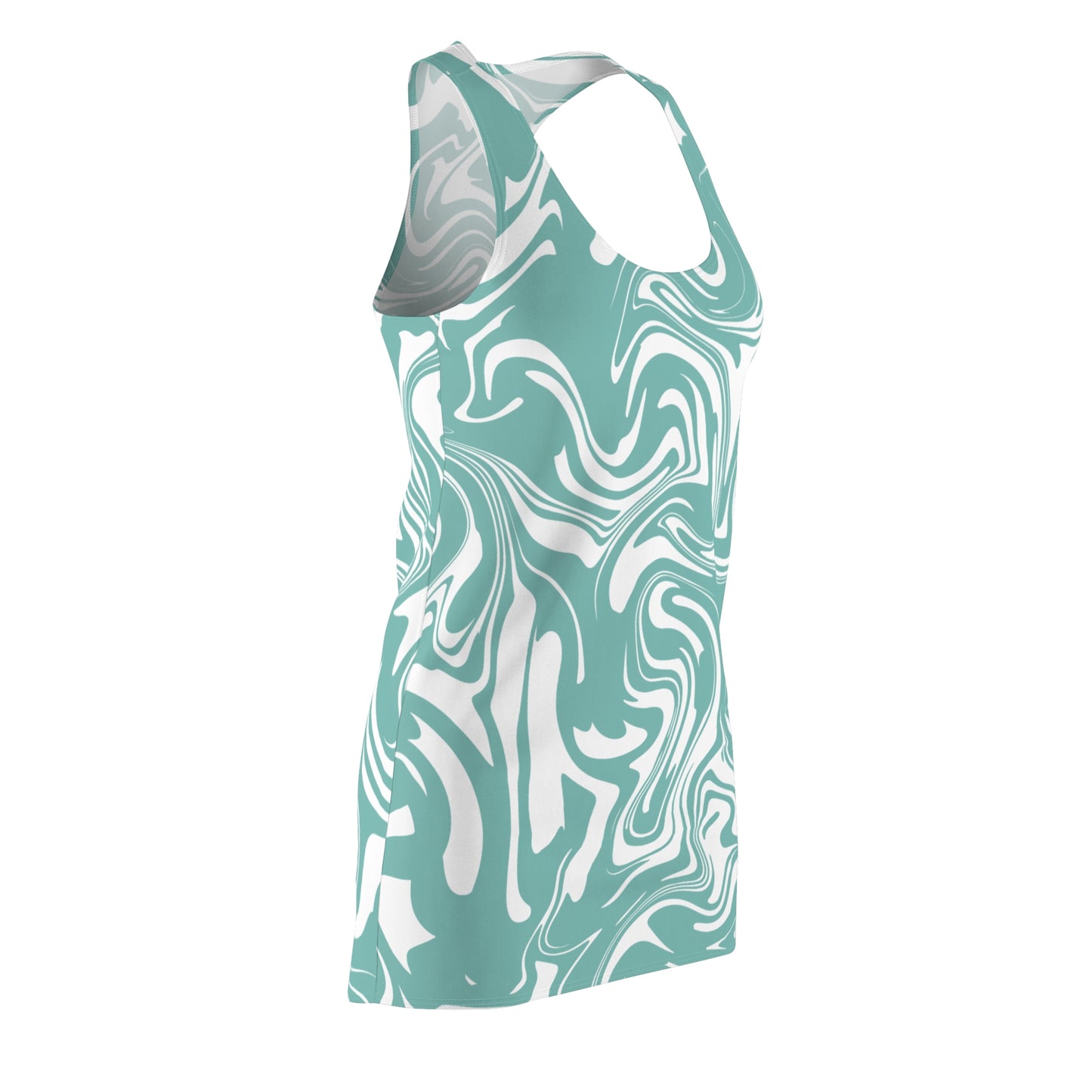 Aqua Marmor Racerback Kleid – Trendige Sommer Damenmode