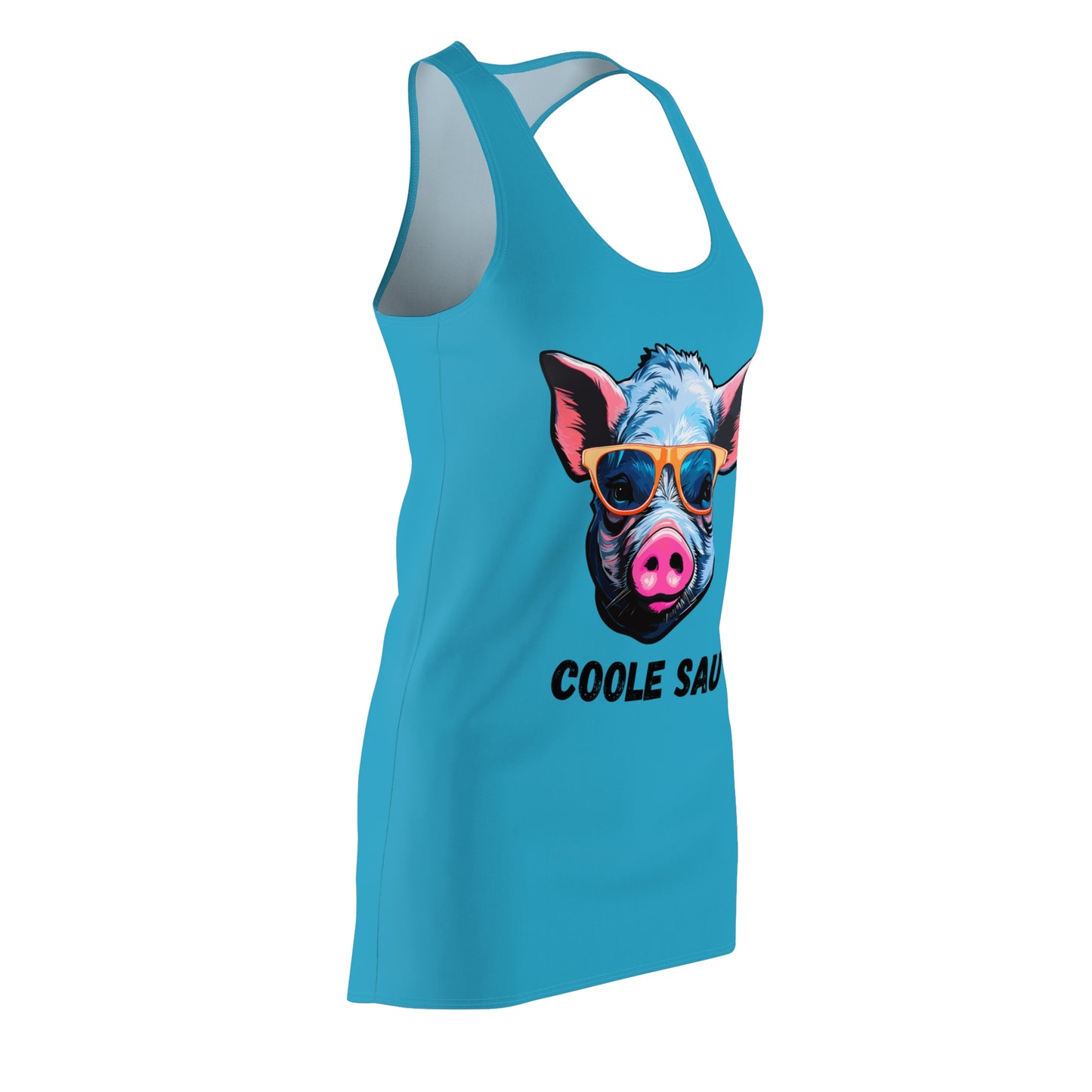 Damen Kleid Coole Sau Racerback Sommer Statement Fun