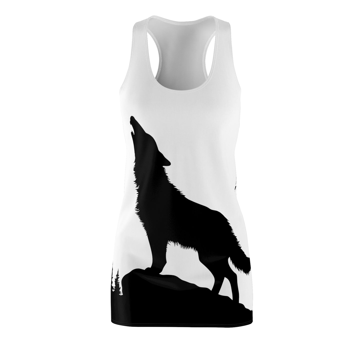 Damen Kleid Wolf Design Racerback Sommer Outdoor Festival