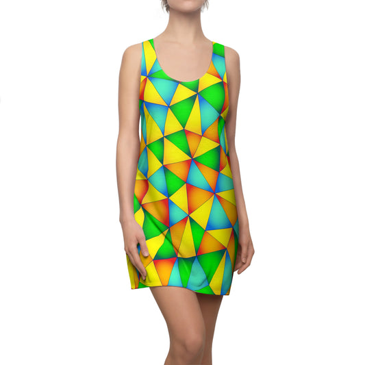 Geometrie Racerback Kleid – Farbenfrohes Sommer Outfit