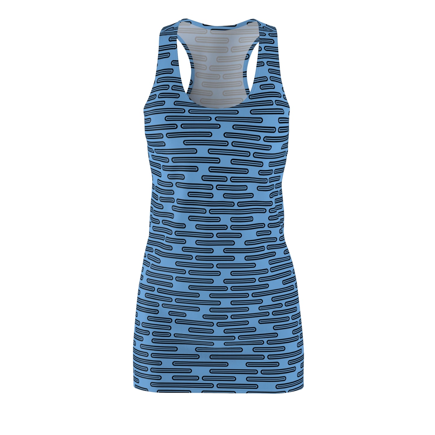 Schwarz Hellblau Racerback Kleid – Modernes Sommerkleid