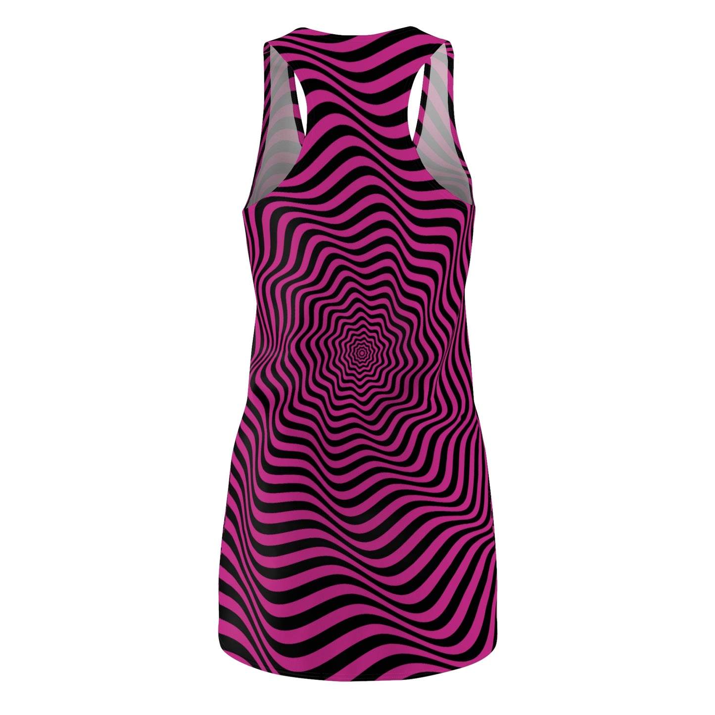 Optical Illusion Racerback Kleid – Schwarz Pink Design