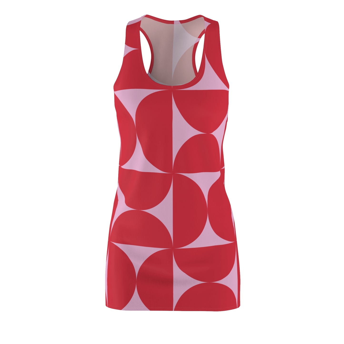 Rot Pink Geometrie Racerback Kleid – Modernes Sommerkleid