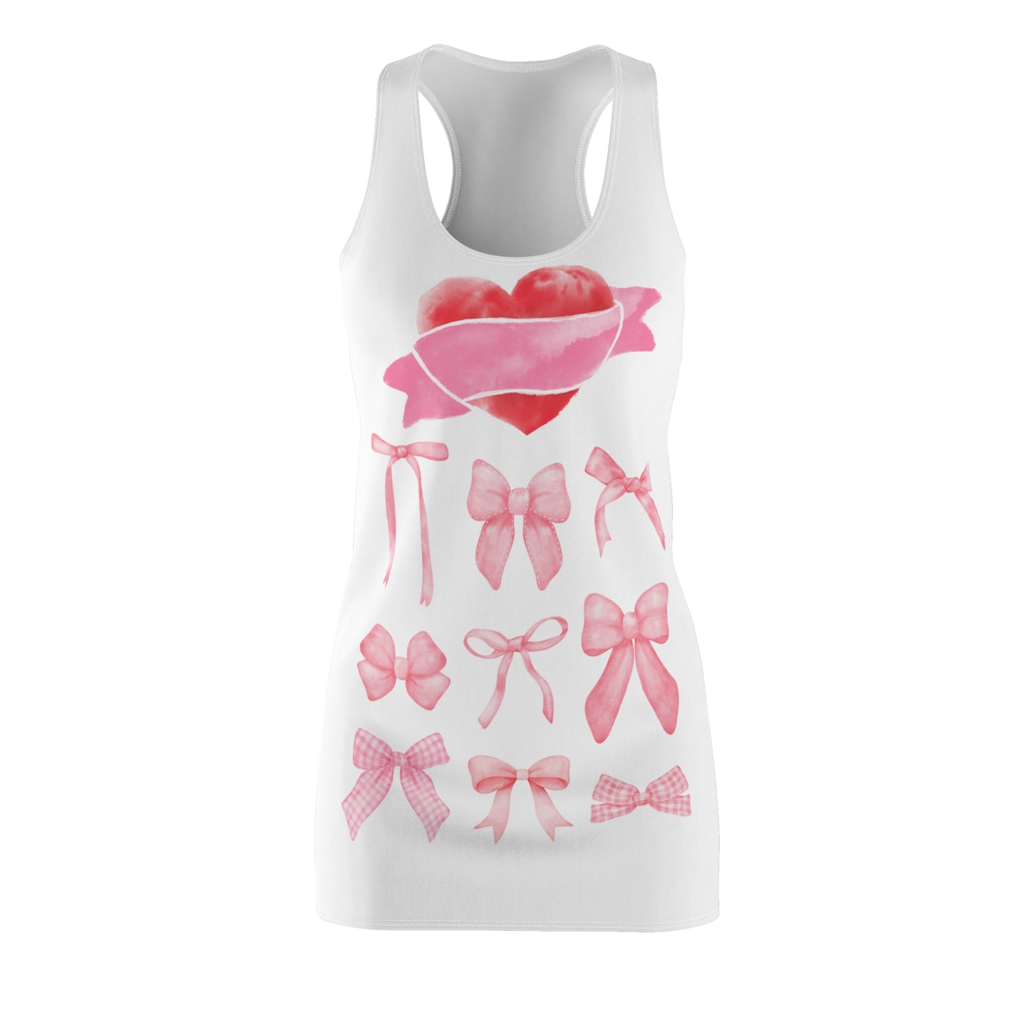 Herz & Schleifen Racerback Kleid – Romantisches Sommerkleid