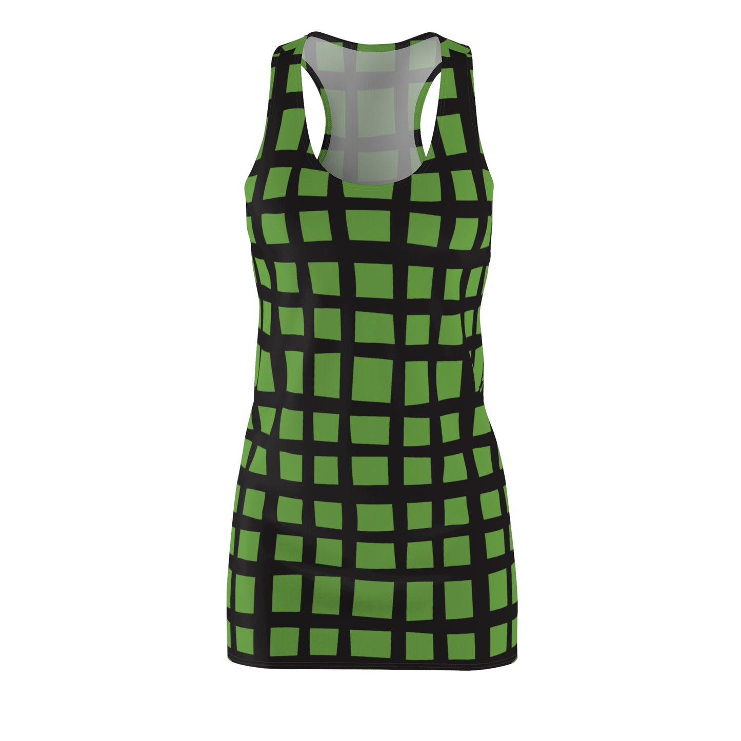 Grünes Grid Racerback Kleid – Moderner Sommerlook