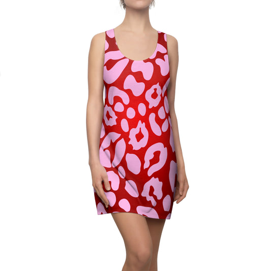 Rot Pink Animal Print Racerback Kleid – Festival Outfit