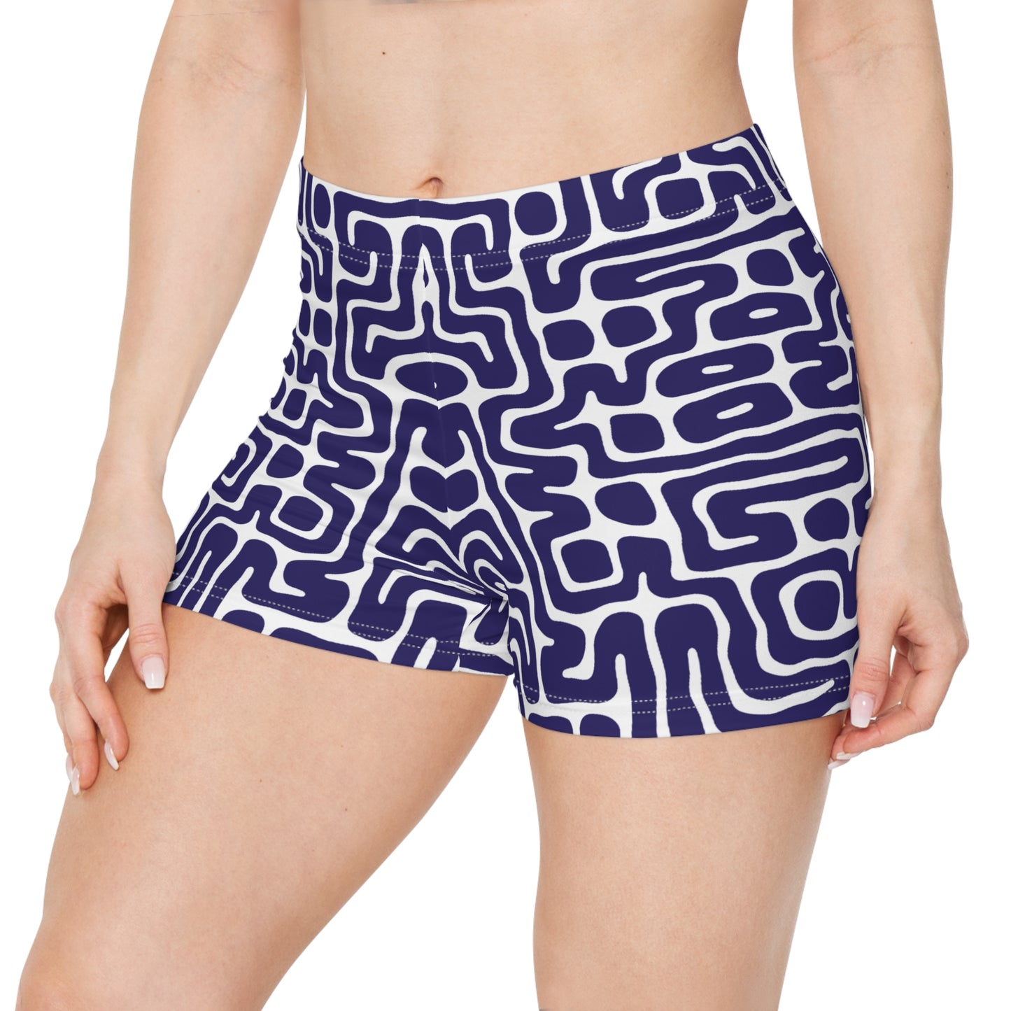 Damen Shorts Labyrinth Muster Sommer Casual Beach Activewear
