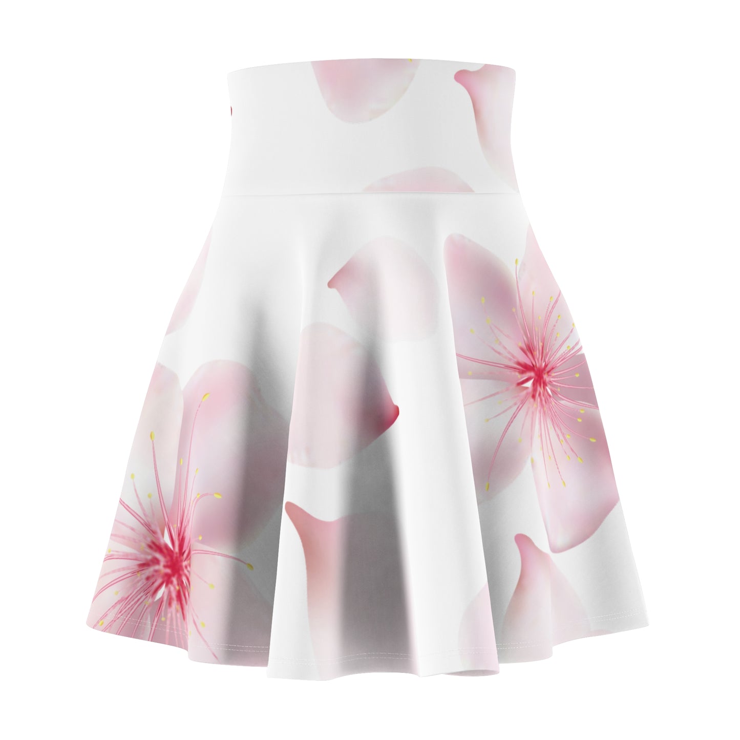 Weißer Damen Rock Blütenmuster Skater Elegant Sommer Casual