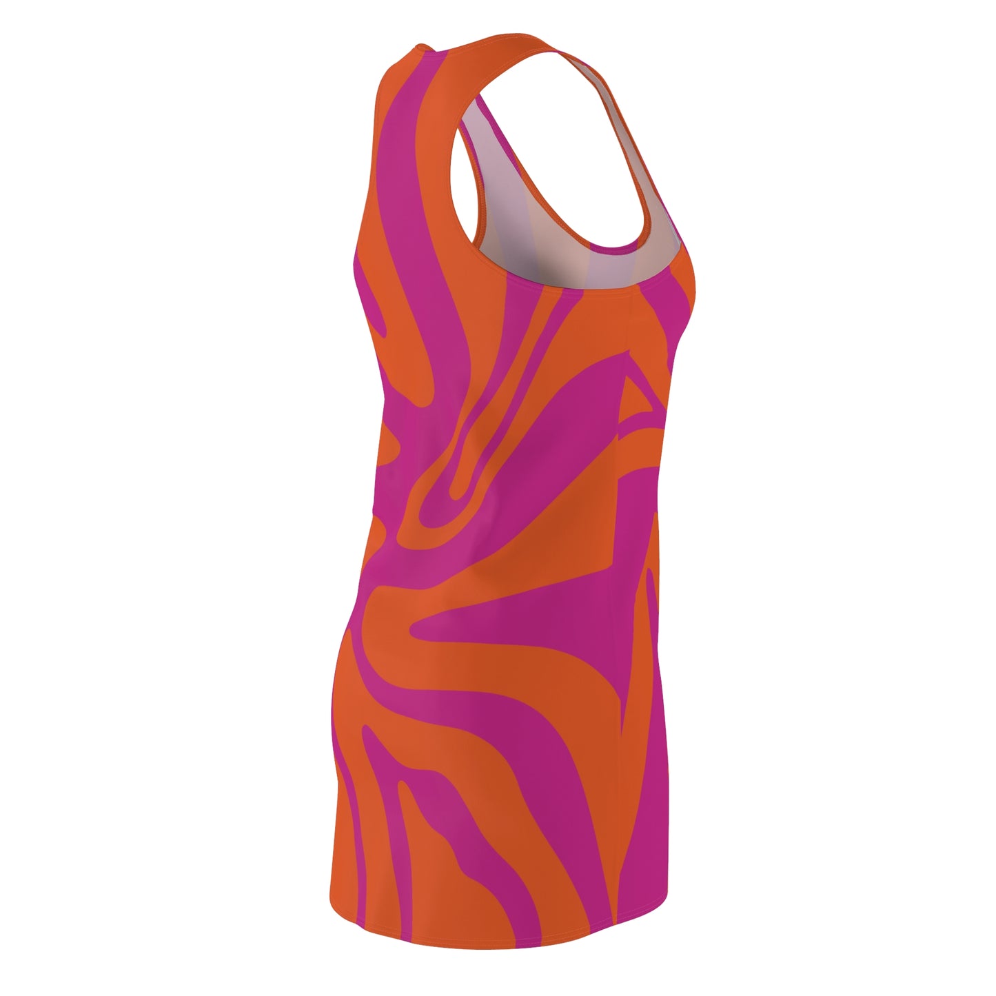 Pinkes Damen Kleid Swirl Muster Racerback Sommer Bohemian Beach