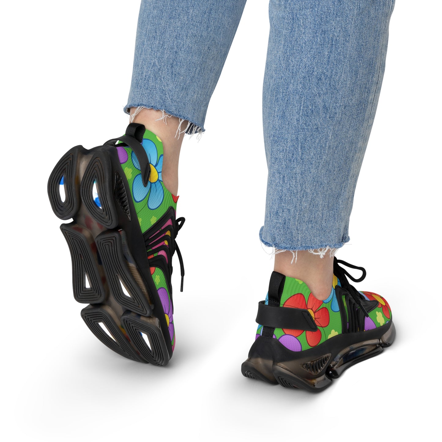 Bunte Damen Sneaker mit Blumenmuster – Stylische Sportschuhe