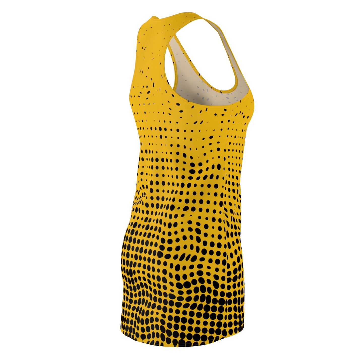 Punkte Gradient Racerback Kleid – Schwarz Gelb Sommerkleid