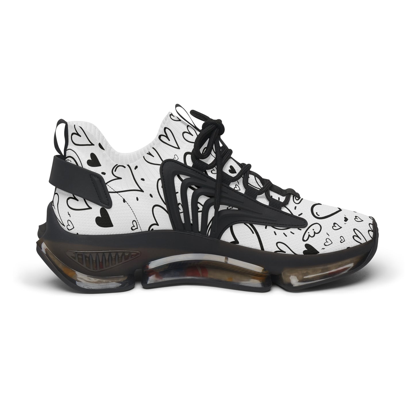 Damen Sneaker mit Herzmuster – Stylische Sportschuhe