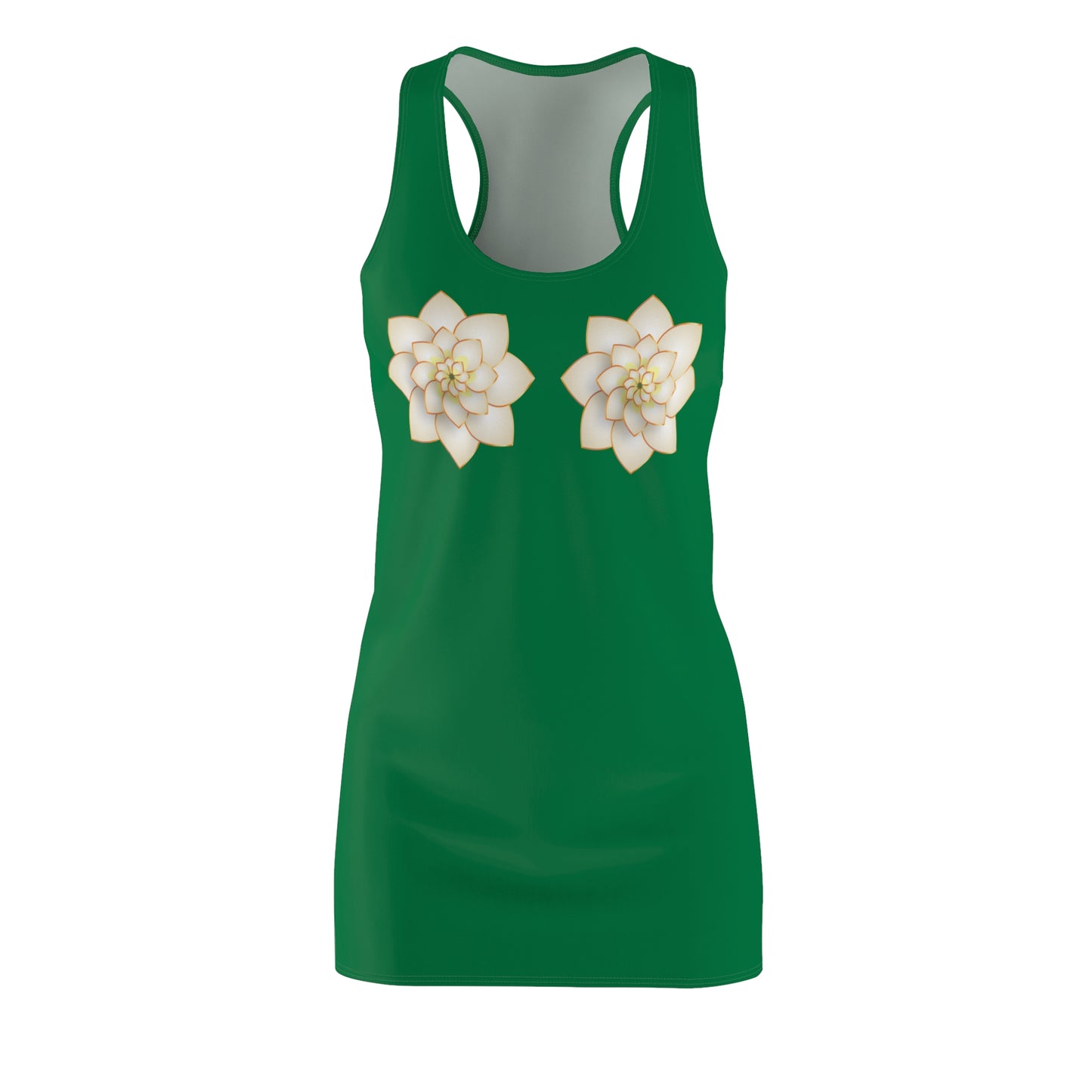 Dunkelgrünes Damen Kleid Lotus Racerback Sommer Elegant Alltag Events