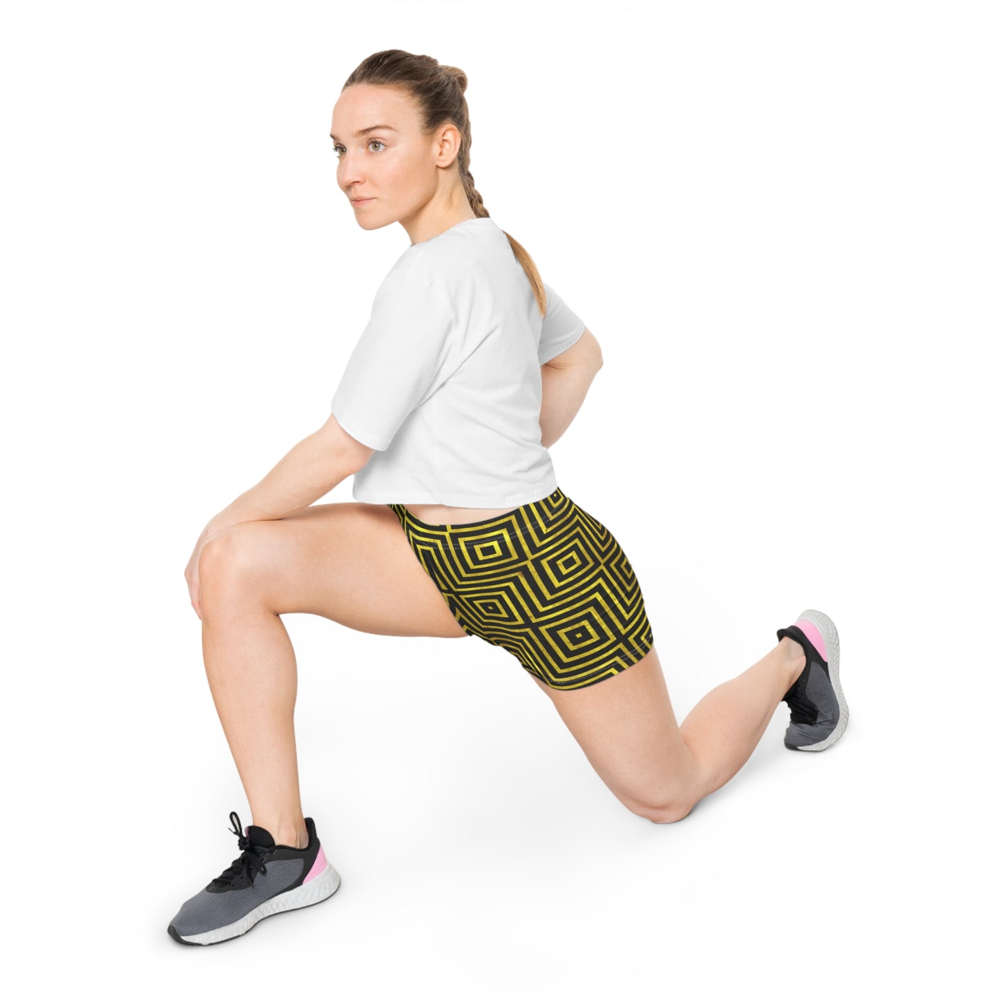 Damen Shorts Geometrisch Sport Freizeit Activewear Stretch