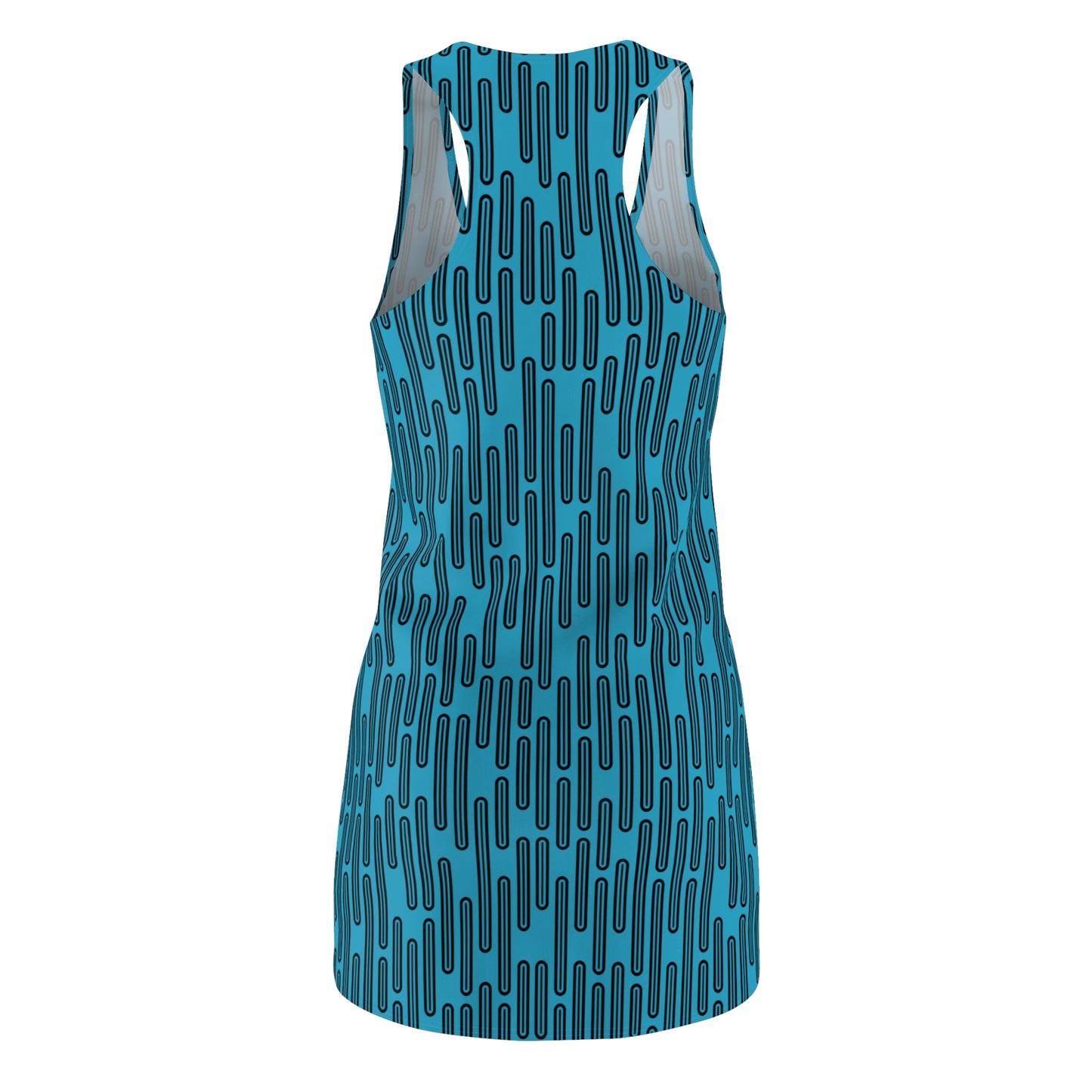 Vertikal Muster Racerback Kleid – Schwarz Türkis Damenmode