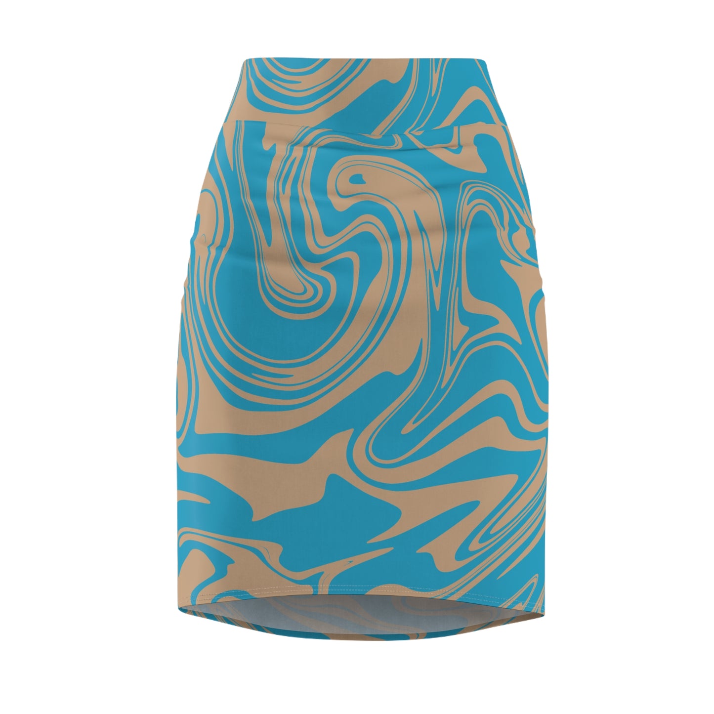Damen Rock Marmor Print Bleistift Elegant Business Casual