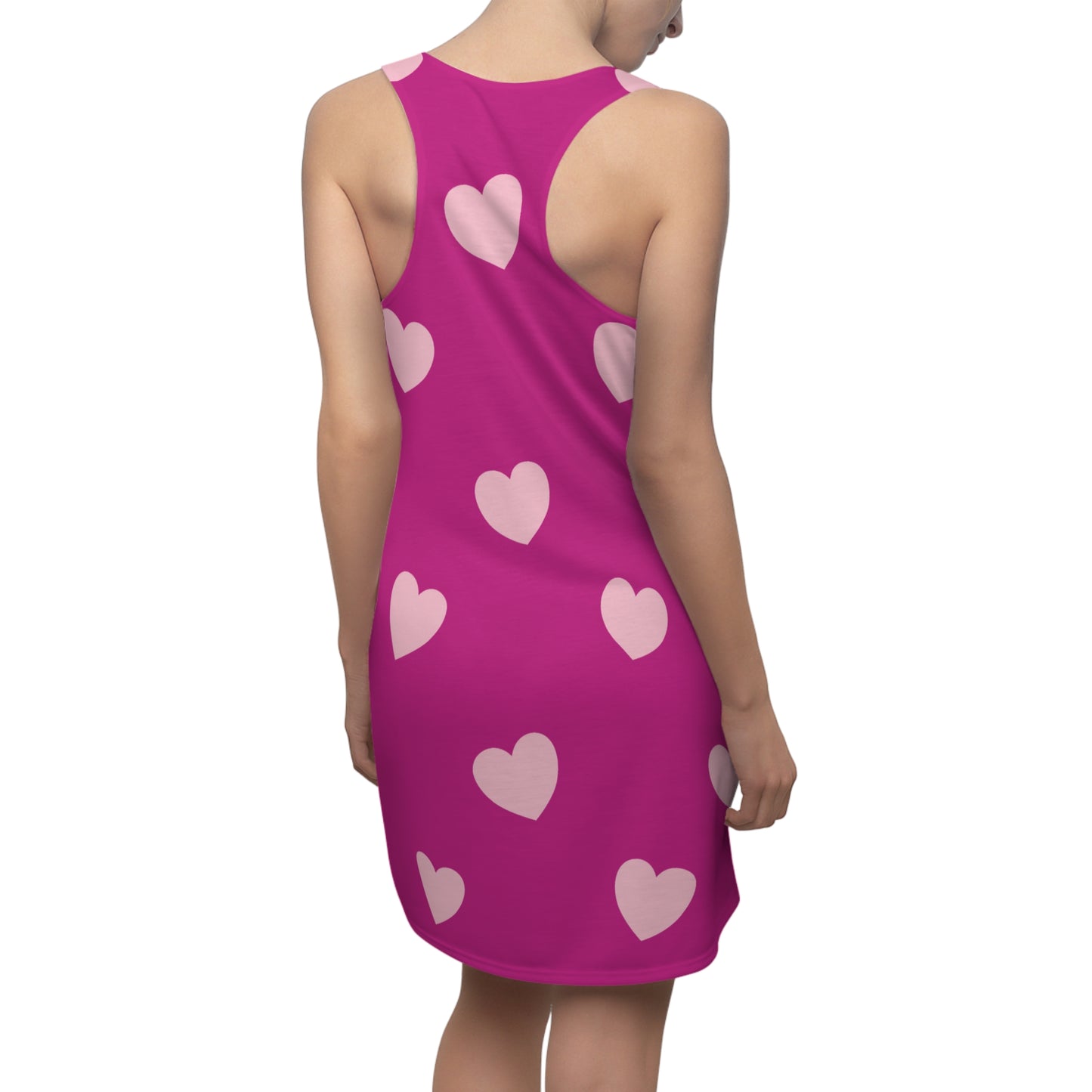 Rosa Herz Racerback Kleid – Romantisches Sommerkleid