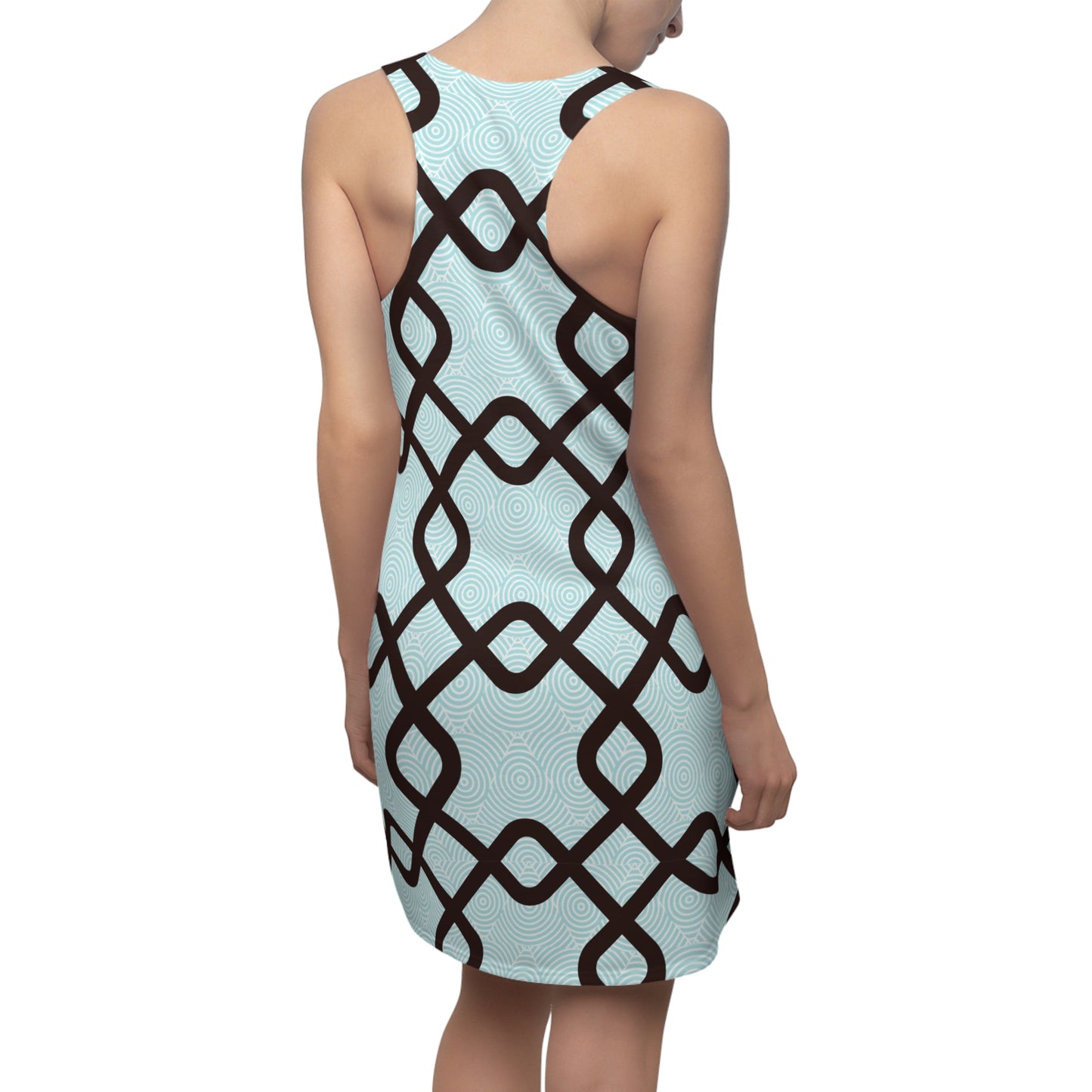 Damen Racerback Kleid mit geometrischem Muster – Sommer Freizeitkleid