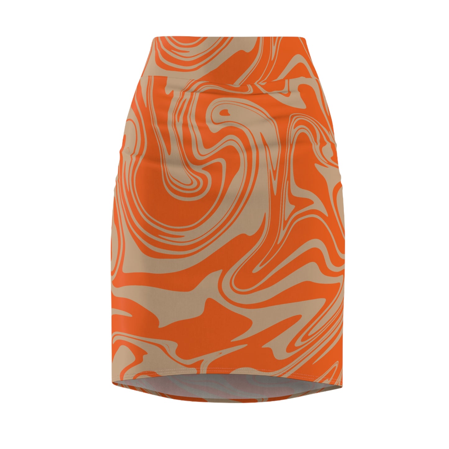 Damen Rock Marmor Print Bleistift Elegant Business Casual